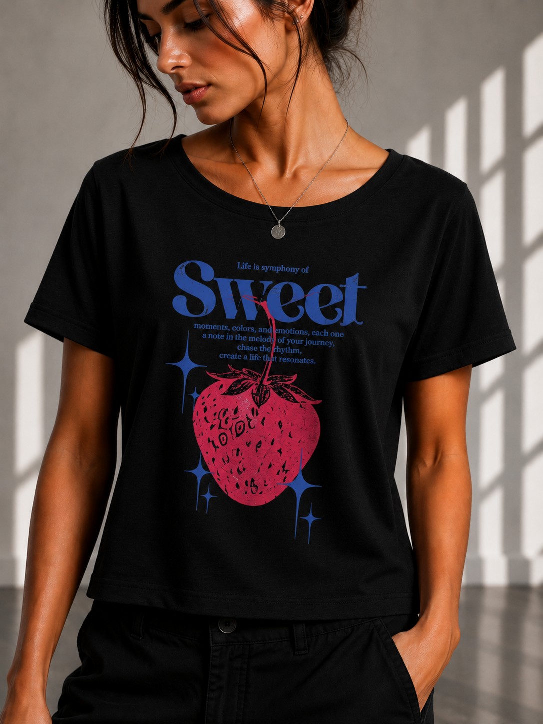 SWEET Regular printed Cropped women T-shirt