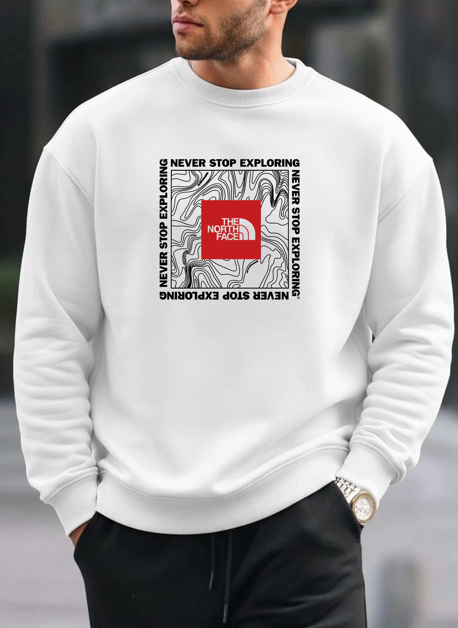 New The North Face oversized round sweatshirt