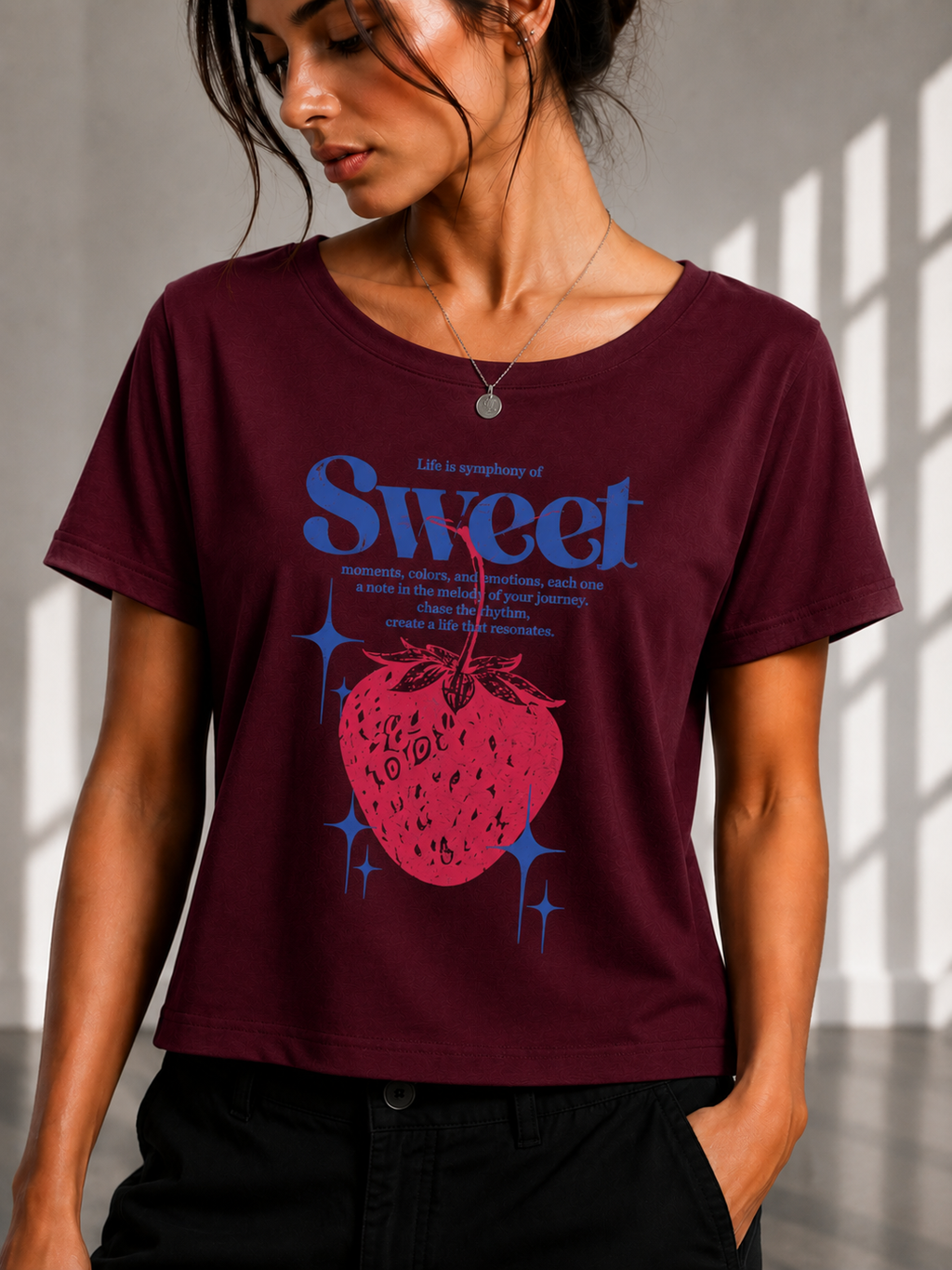 SWEET Regular printed Cropped women T-shirt