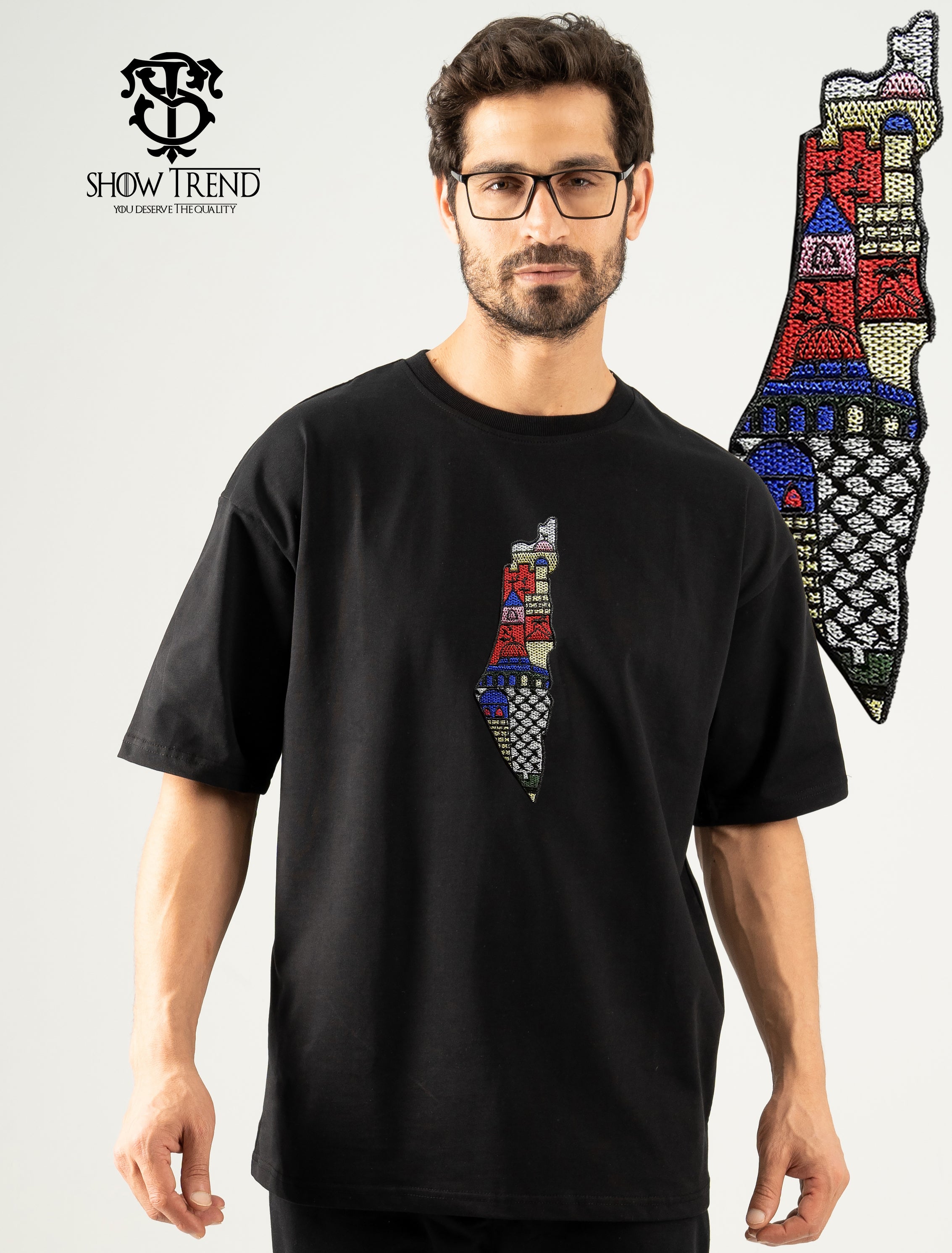 Palestine Over size bolivar Embroidered