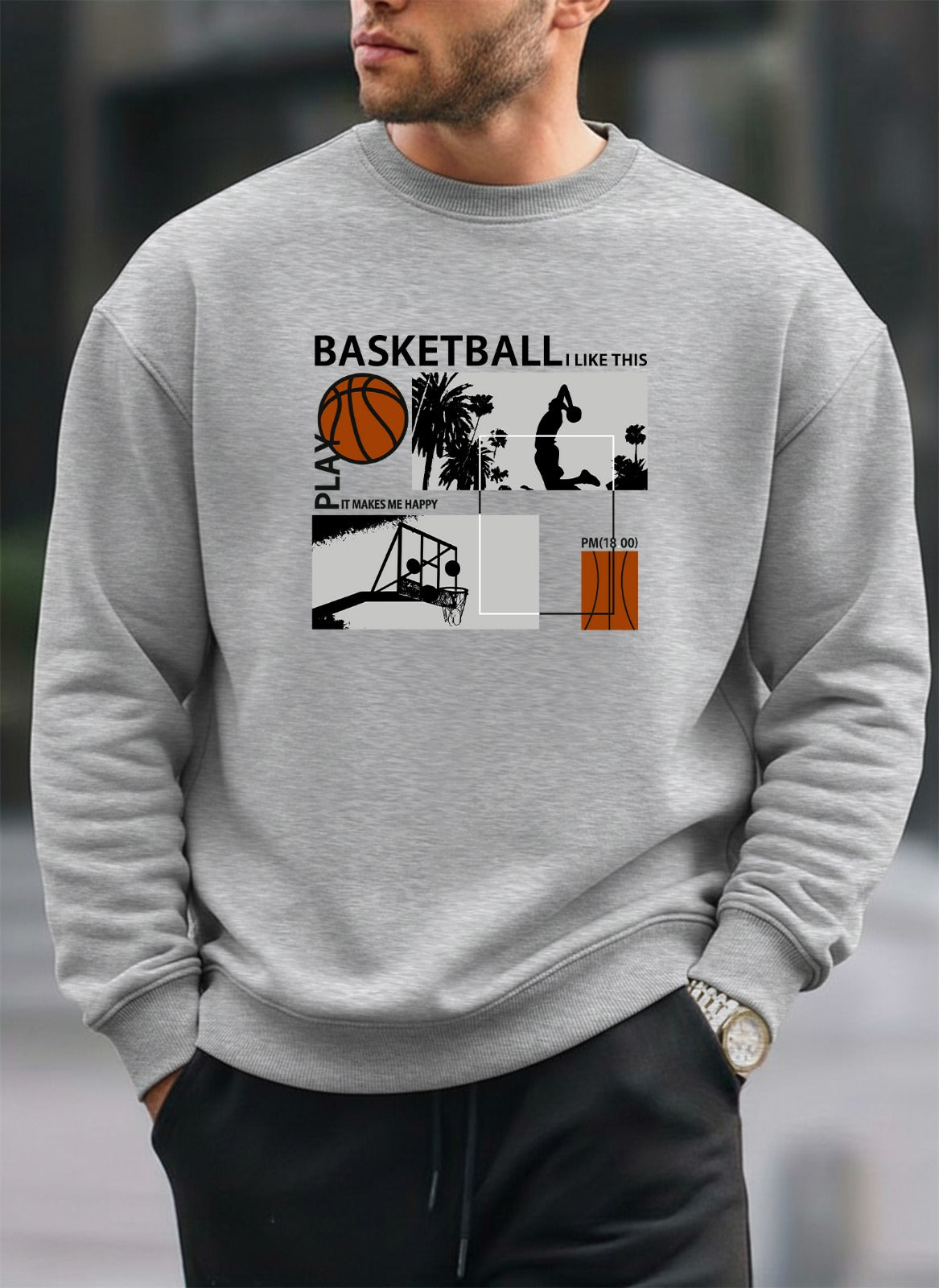 Basketball oversized round sweatshirt
