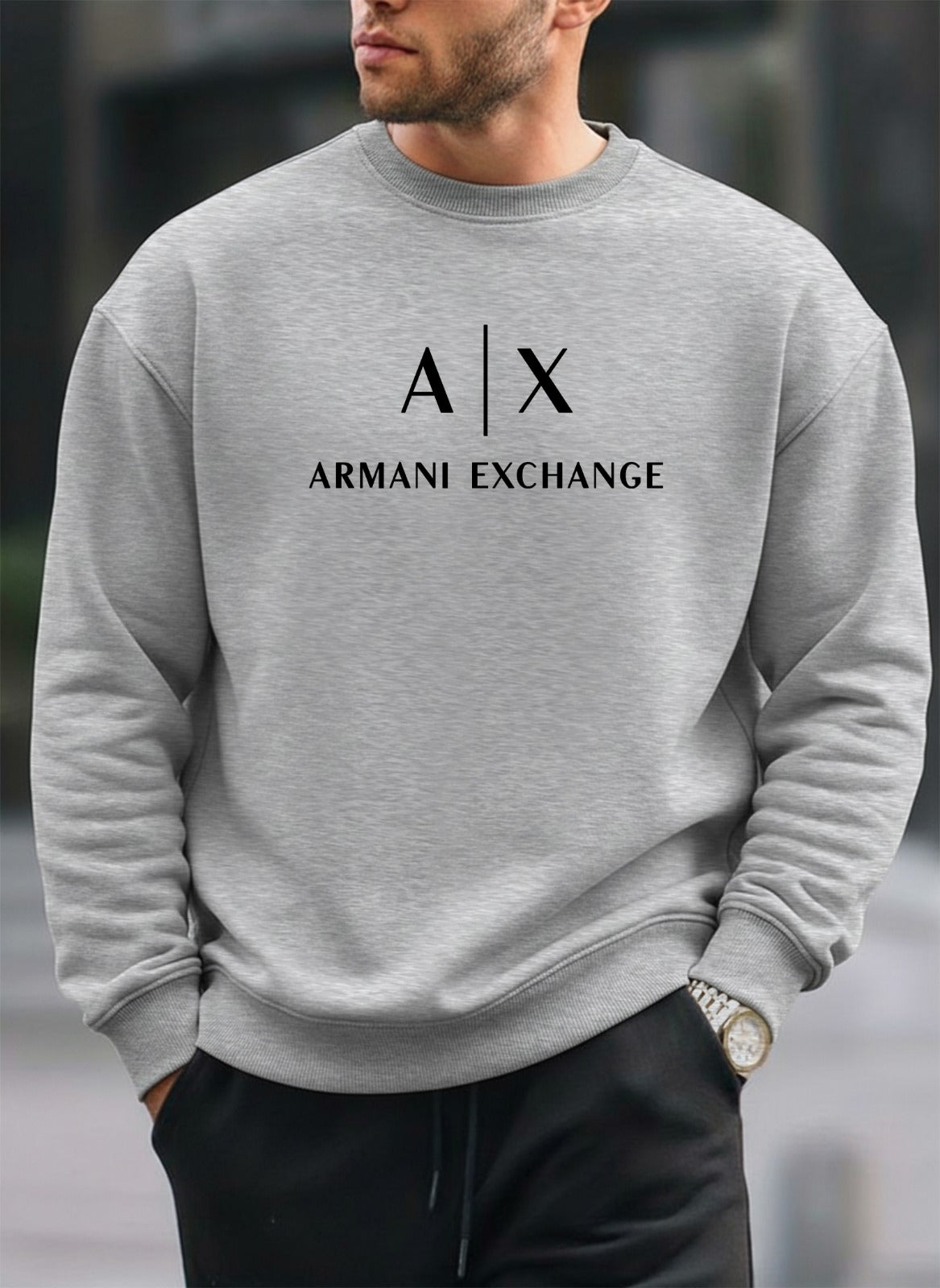 Armani Exchange oversized round sweatshirt