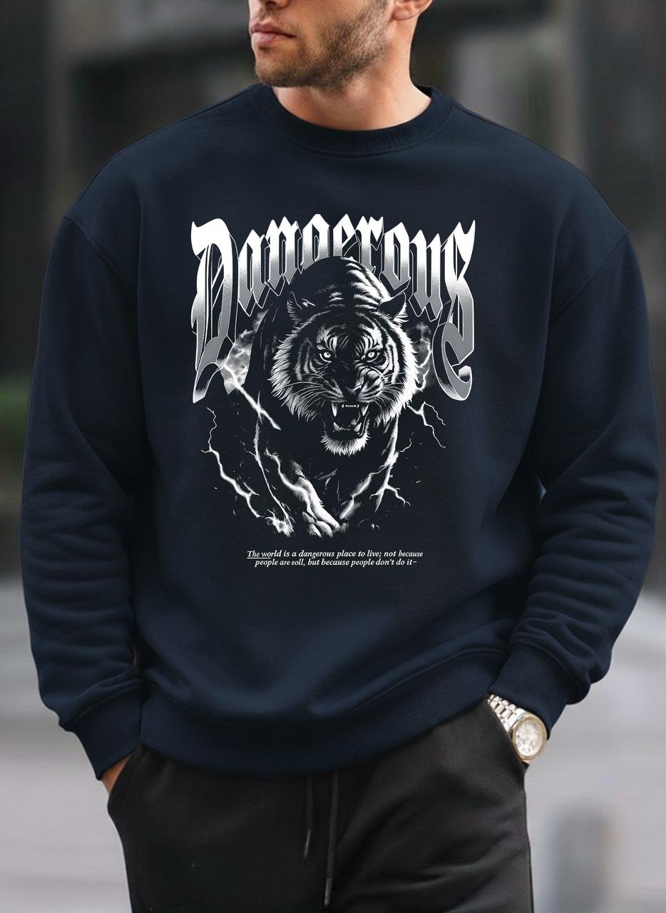 New Dangerous oversized round sweatshirt