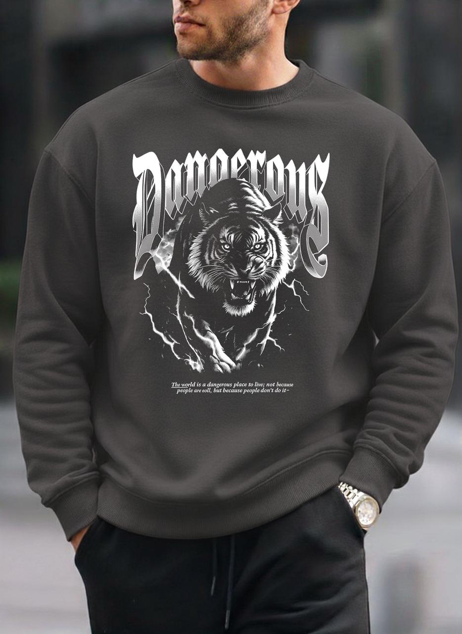 New Dangerous oversized round sweatshirt