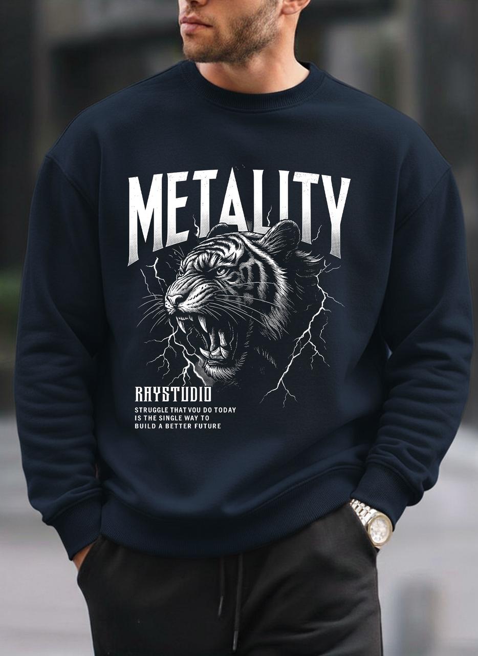 Metality oversized round sweatshirt