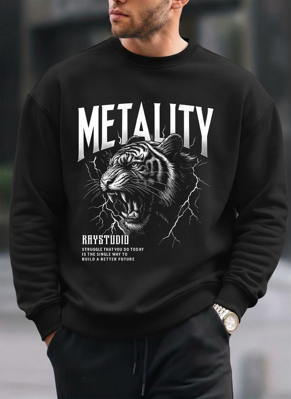 Metality oversized round sweatshirt