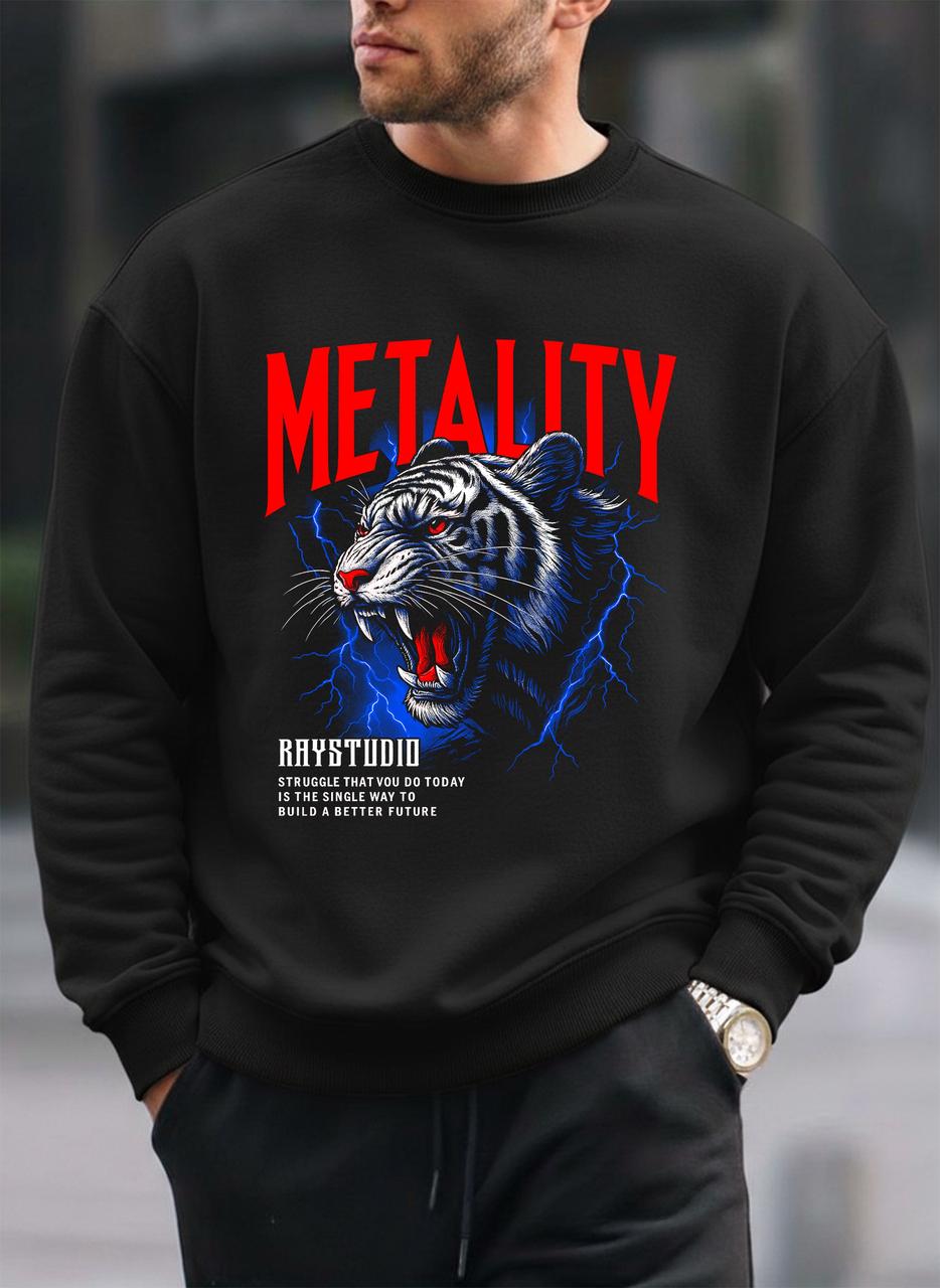 Metality casual oversized round sweatshirt