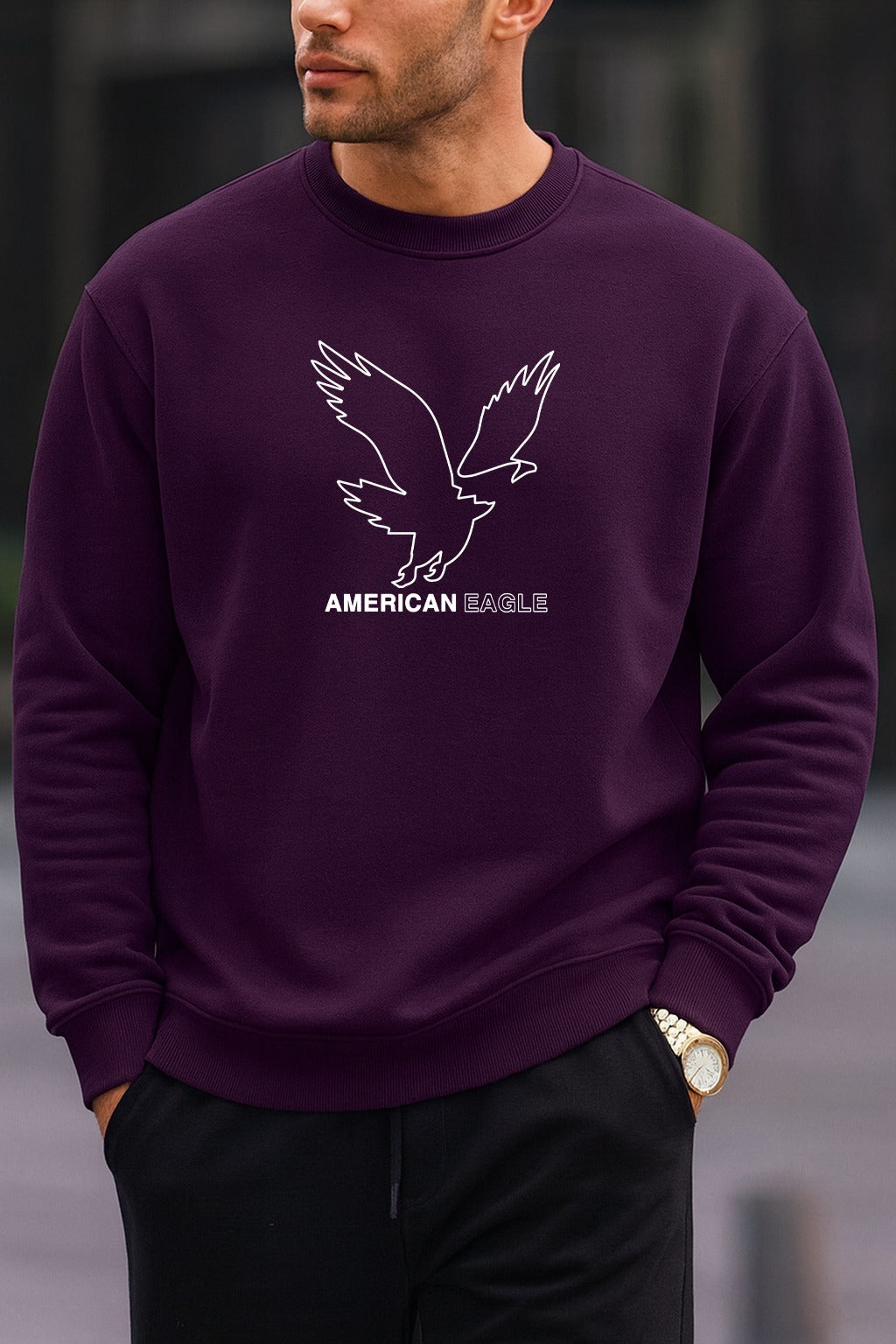 American New oversized round sweatshirt