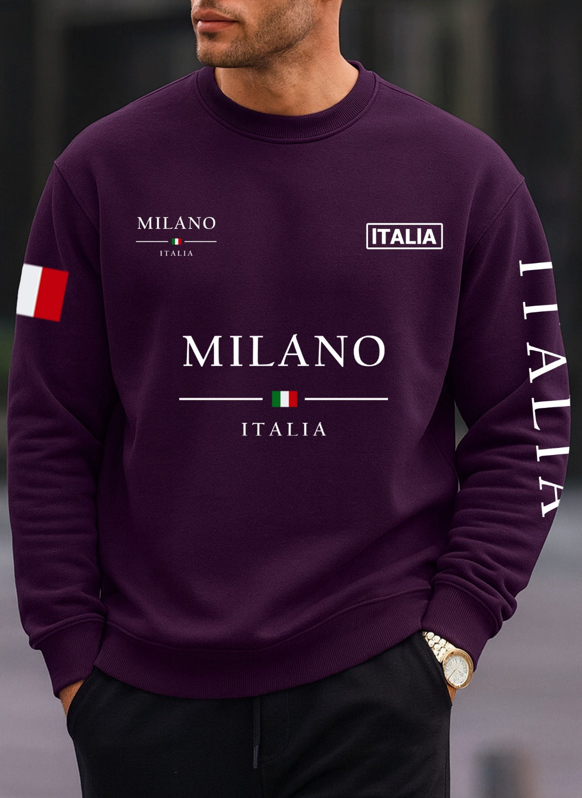Milano new printed oversized round sweatshirt