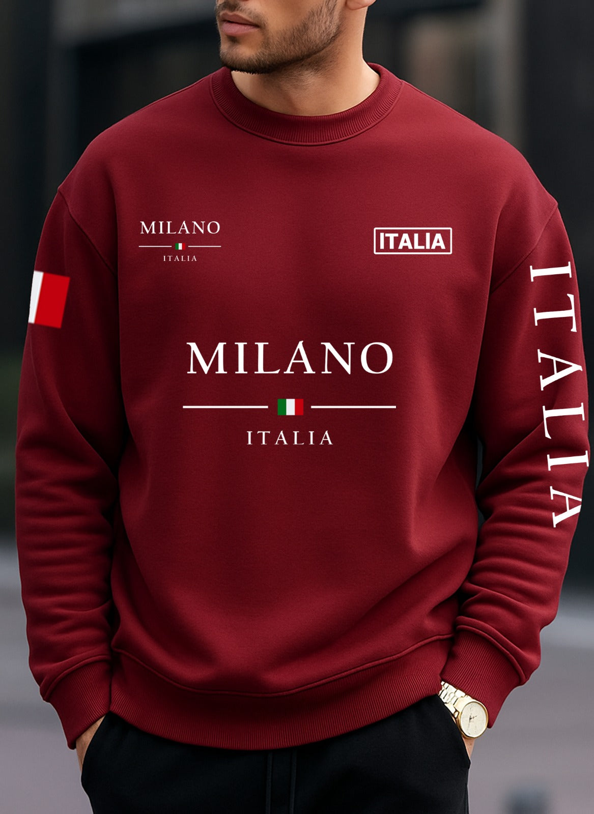 Milano new printed oversized round sweatshirt