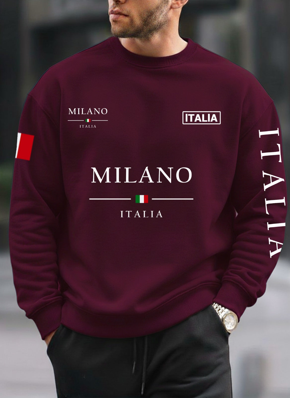 Milano new printed oversized round sweatshirt