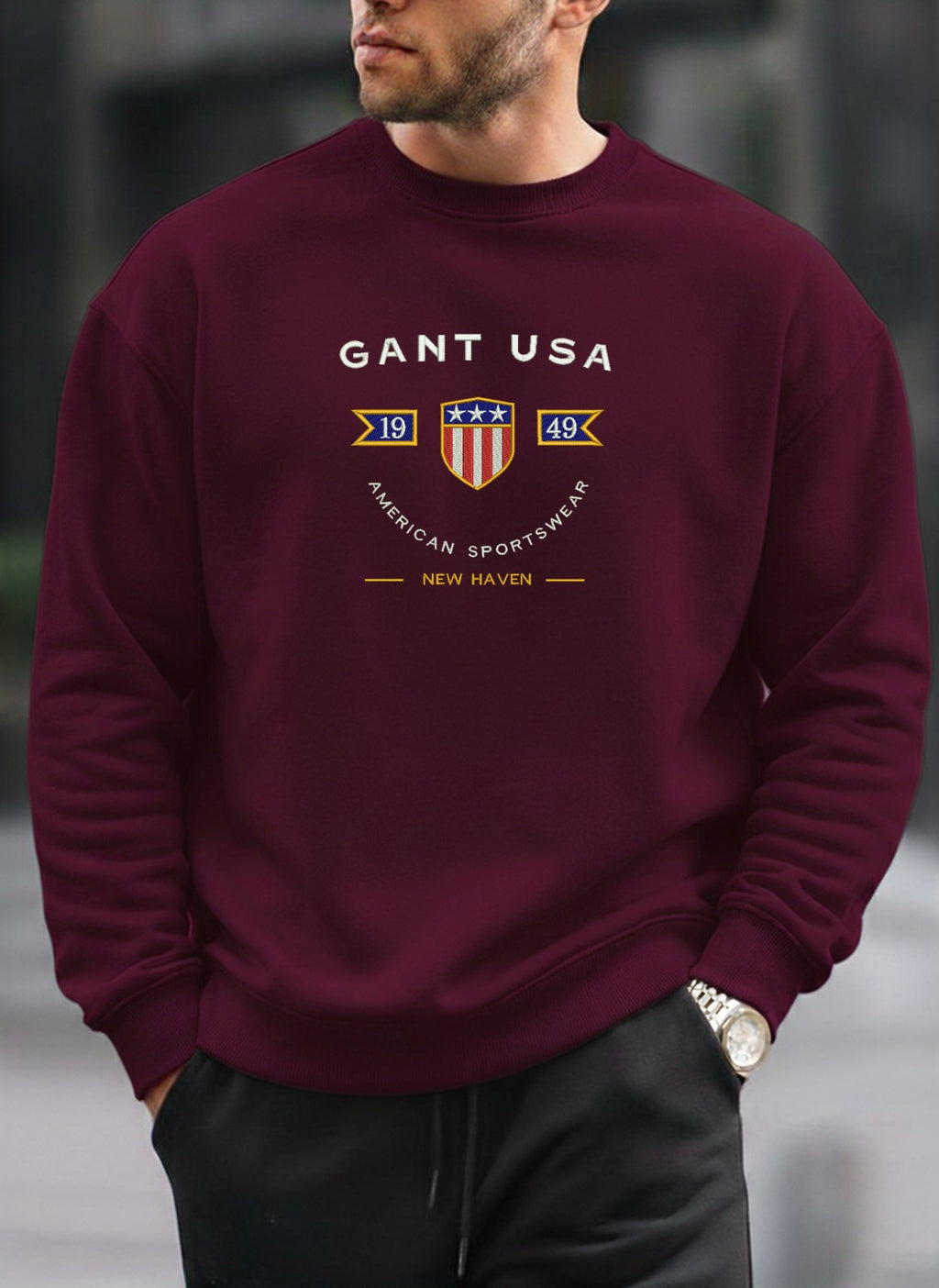 new Gant Embroidered oversized round sweatshirt