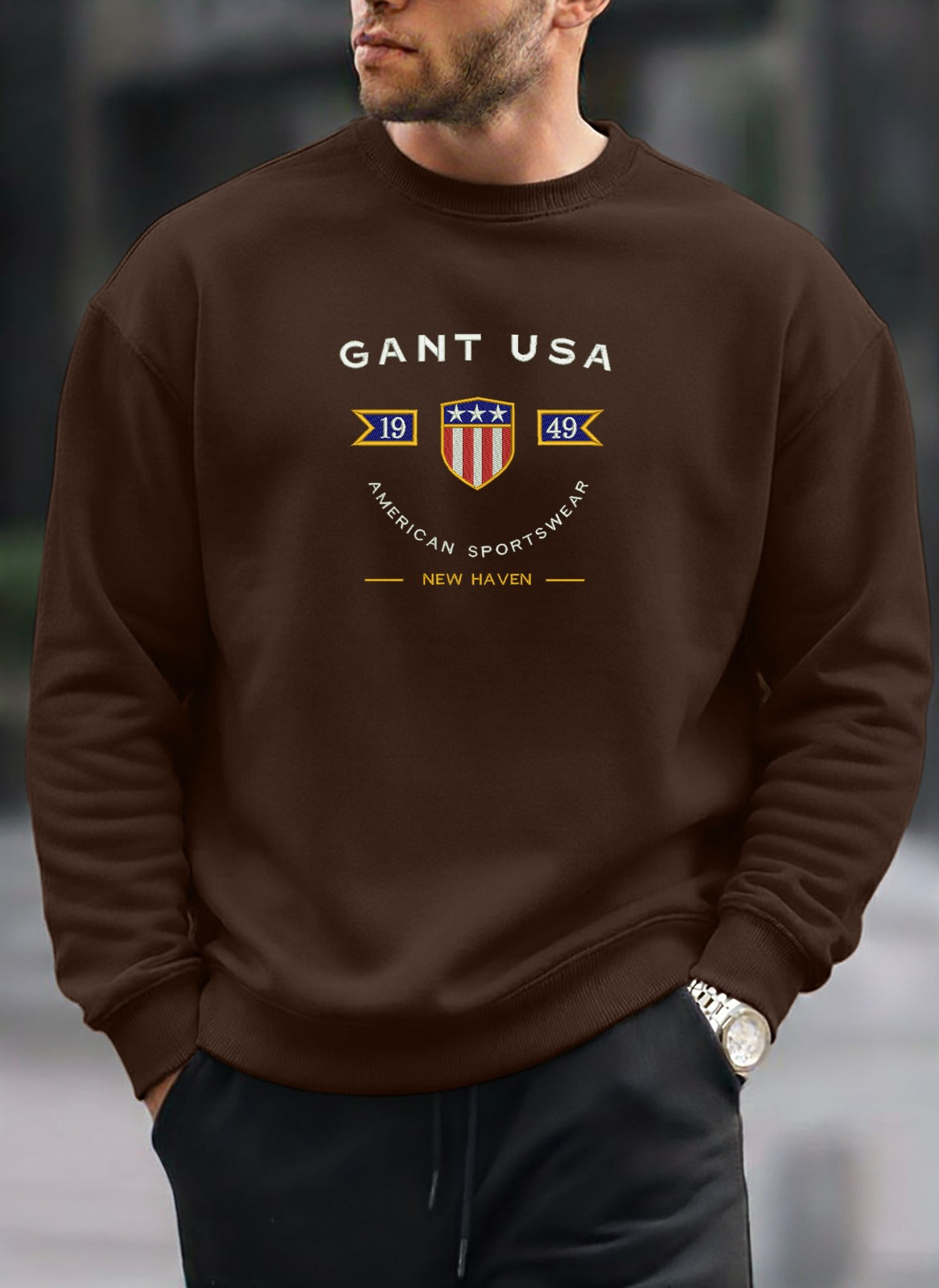 new Gant Embroidered oversized round sweatshirt
