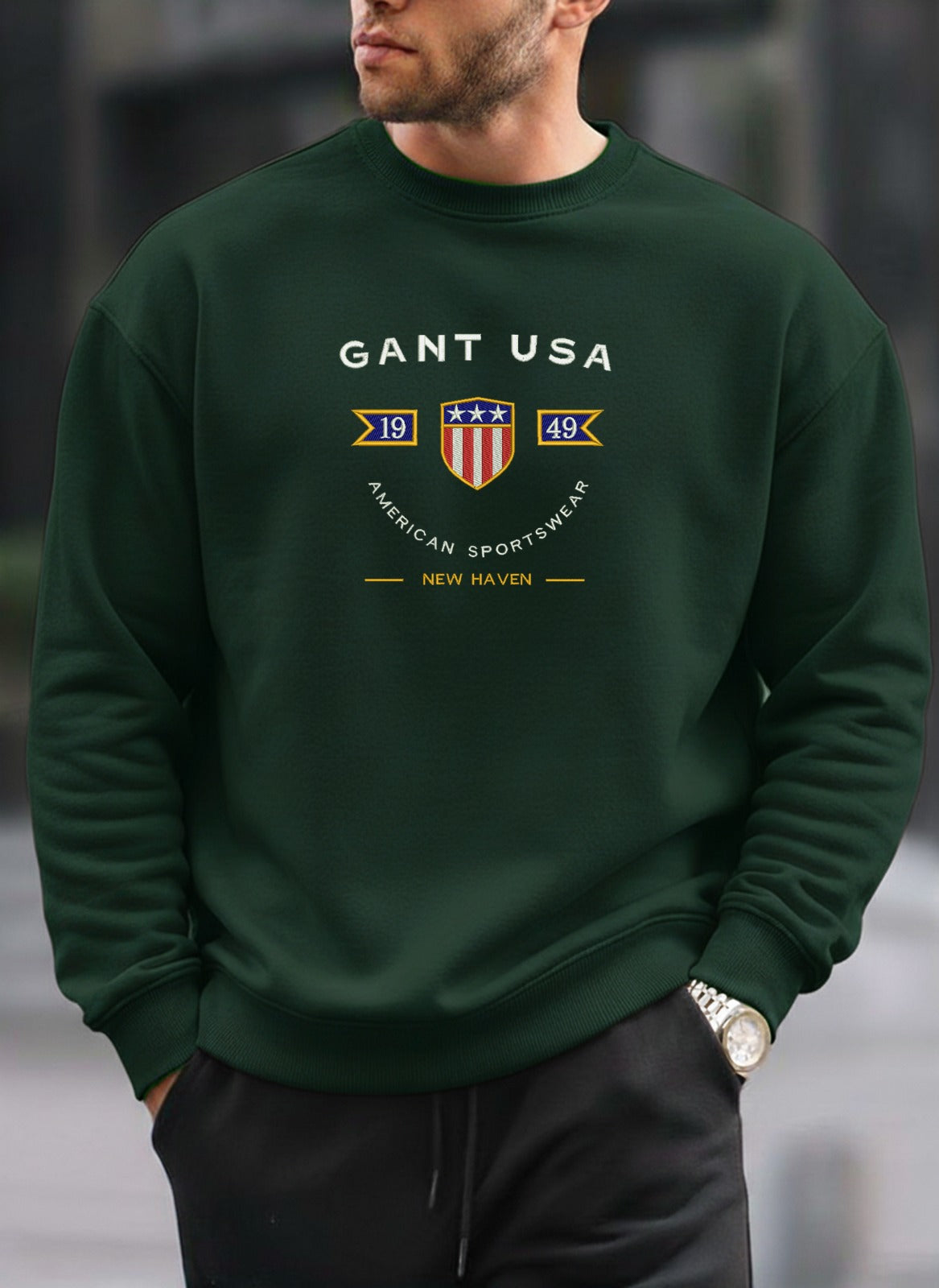 new Gant Embroidered oversized round sweatshirt