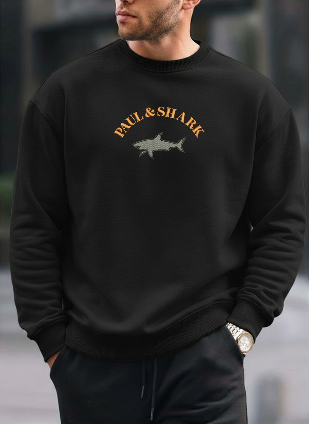 Paul & Shark Embroidered oversized round sweatshirt