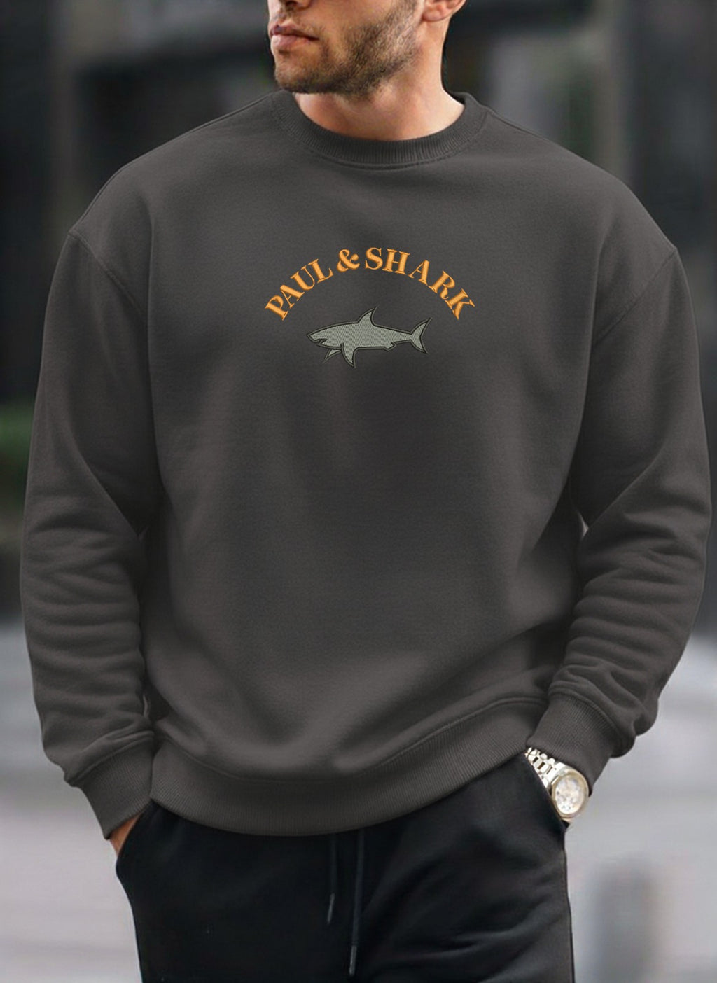 Paul & Shark Embroidered oversized round sweatshirt