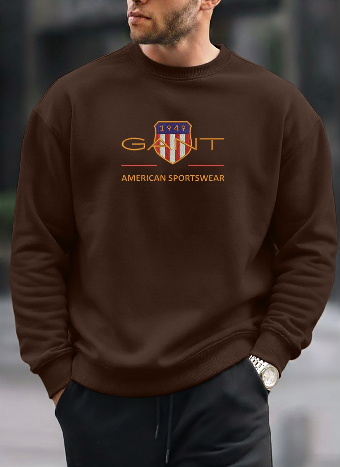 Elegant New Gant Embroidered oversized round sweatshirt