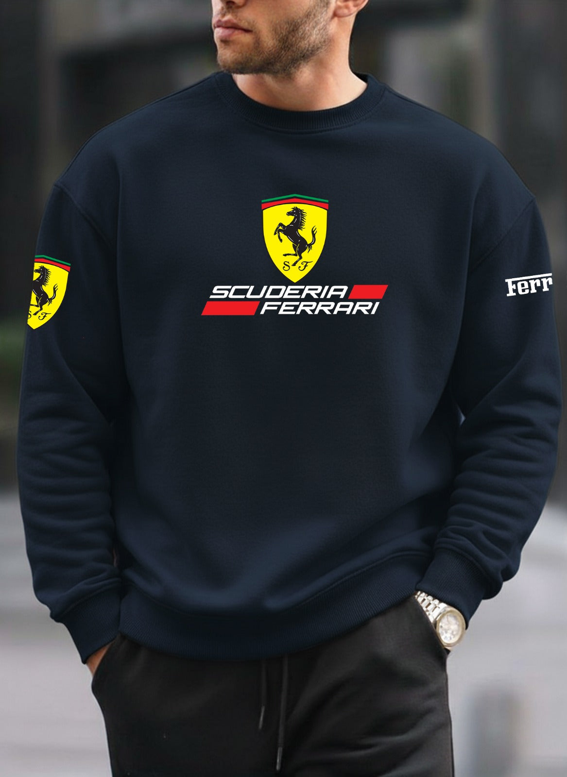 Ferrari new printed oversized round sweatshirt