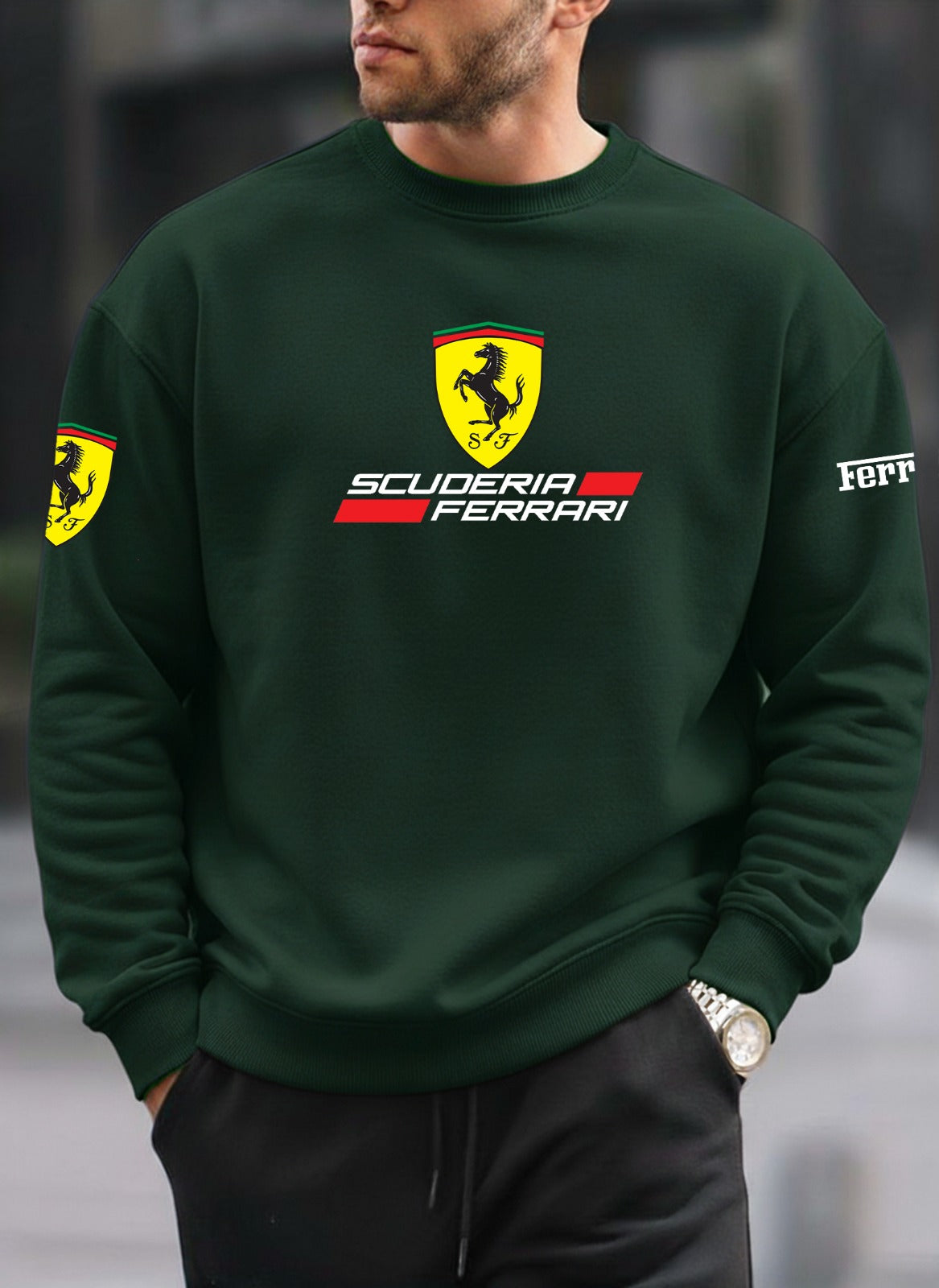 Ferrari new printed oversized round sweatshirt