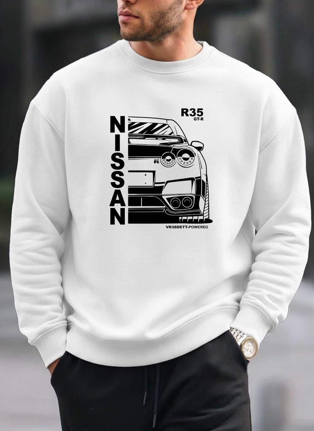 NISSAN Printed oversized round sweatshirt