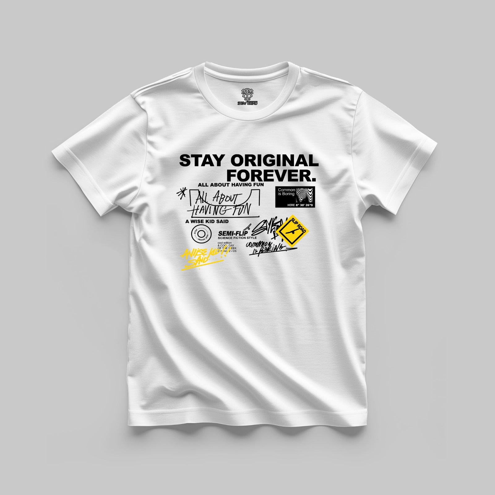 STAY ORIGINAL FOREVER NEW Regular printed T-shirt
