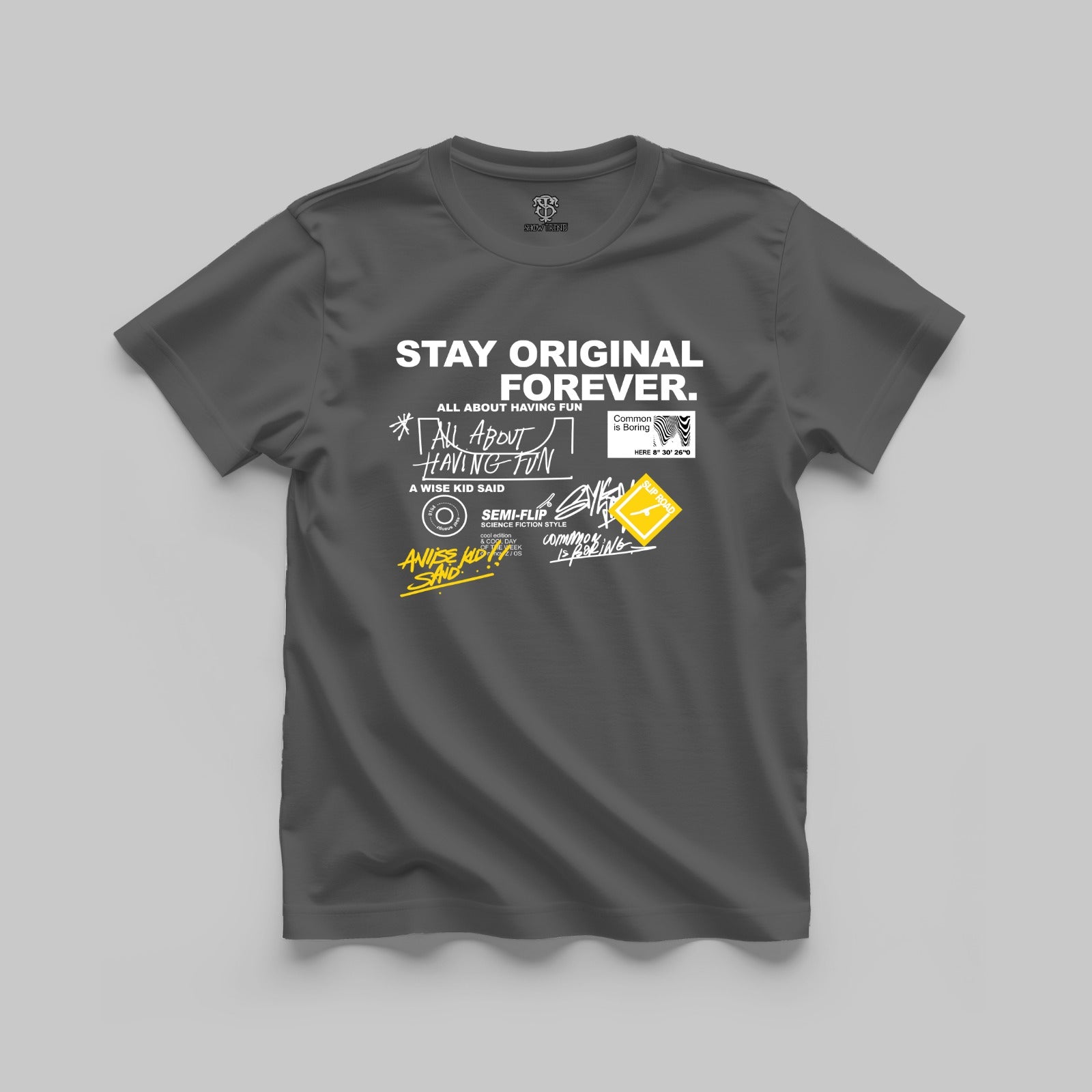 STAY ORIGINAL FOREVER NEW Regular printed T-shirt