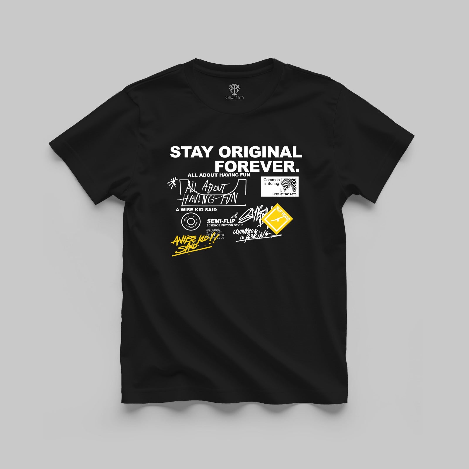 STAY ORIGINAL FOREVER NEW Regular printed T-shirt