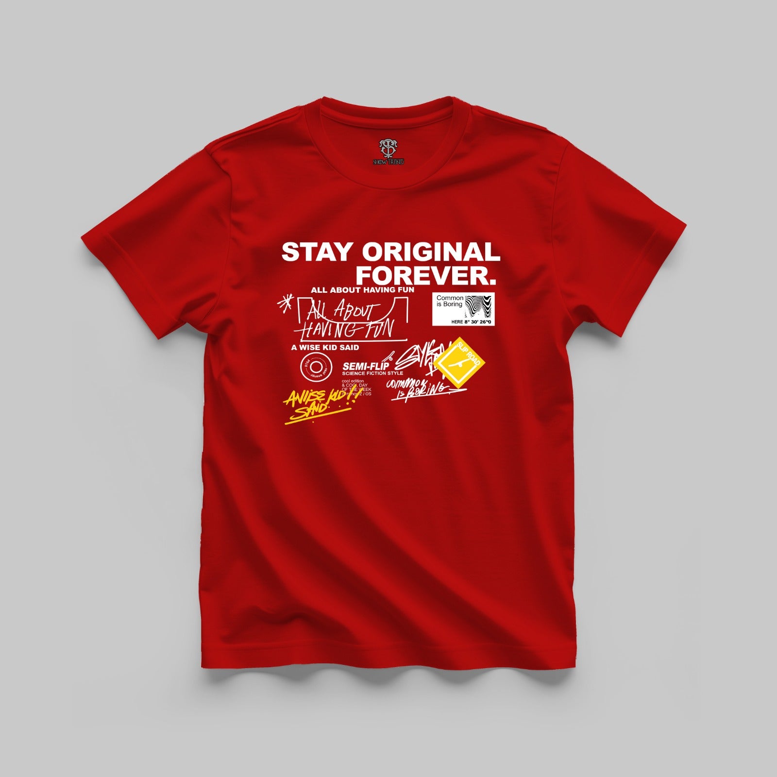 STAY ORIGINAL FOREVER NEW Regular printed T-shirt