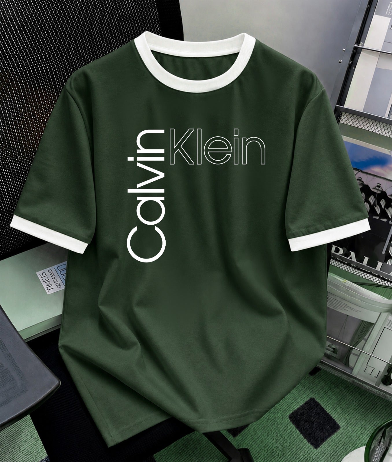 Calvin Klein Regular Ringer printed T-shirt