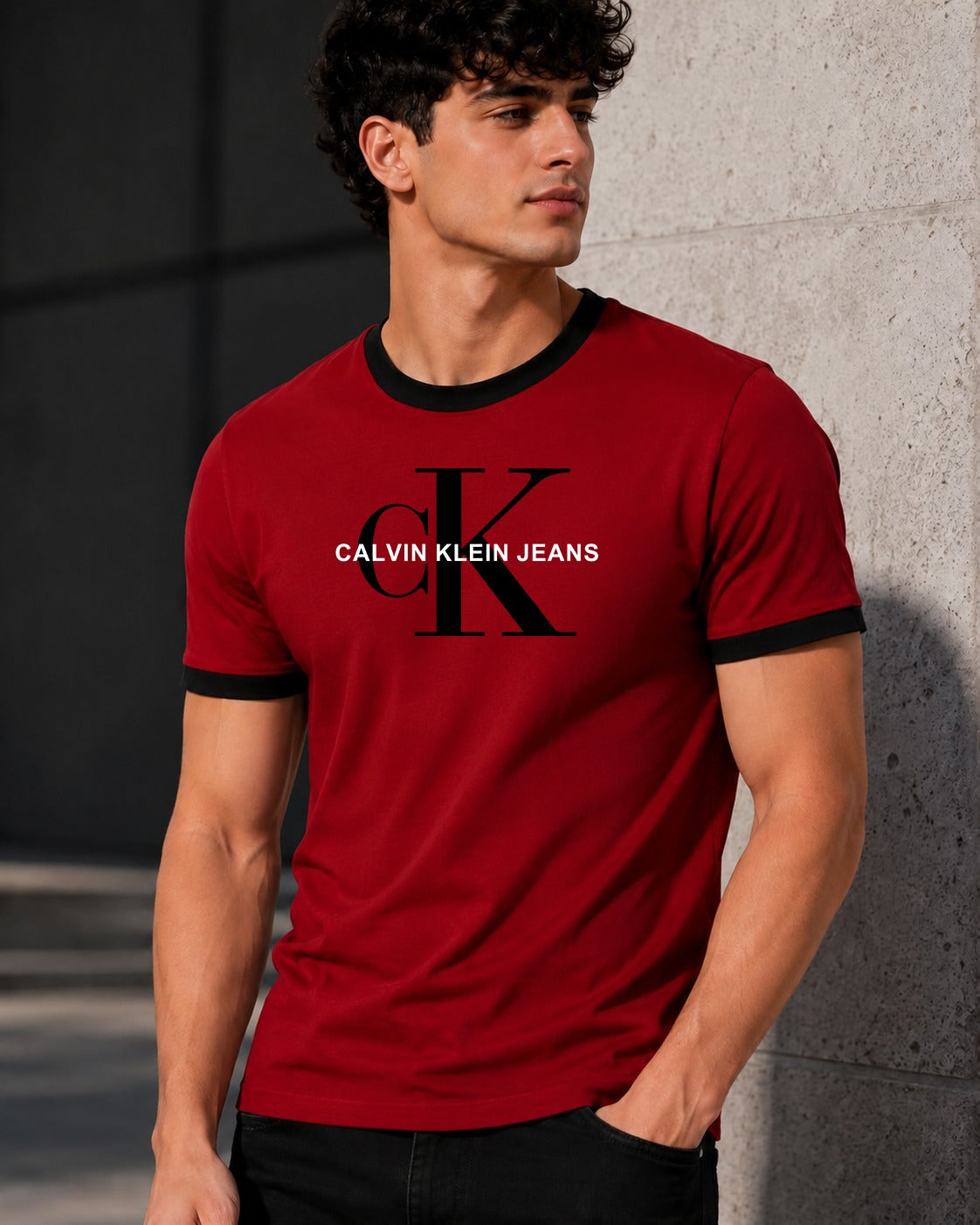 CK Regular Ringer printed T-shirt