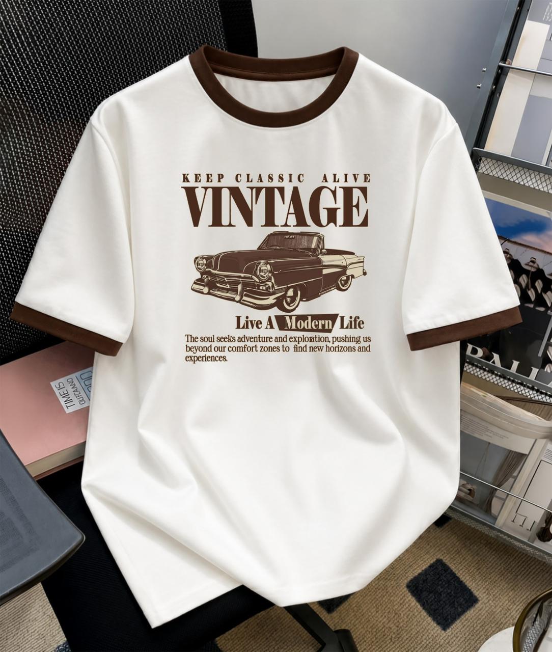 Vintage Tesla Regular Ringer printed T-shirt