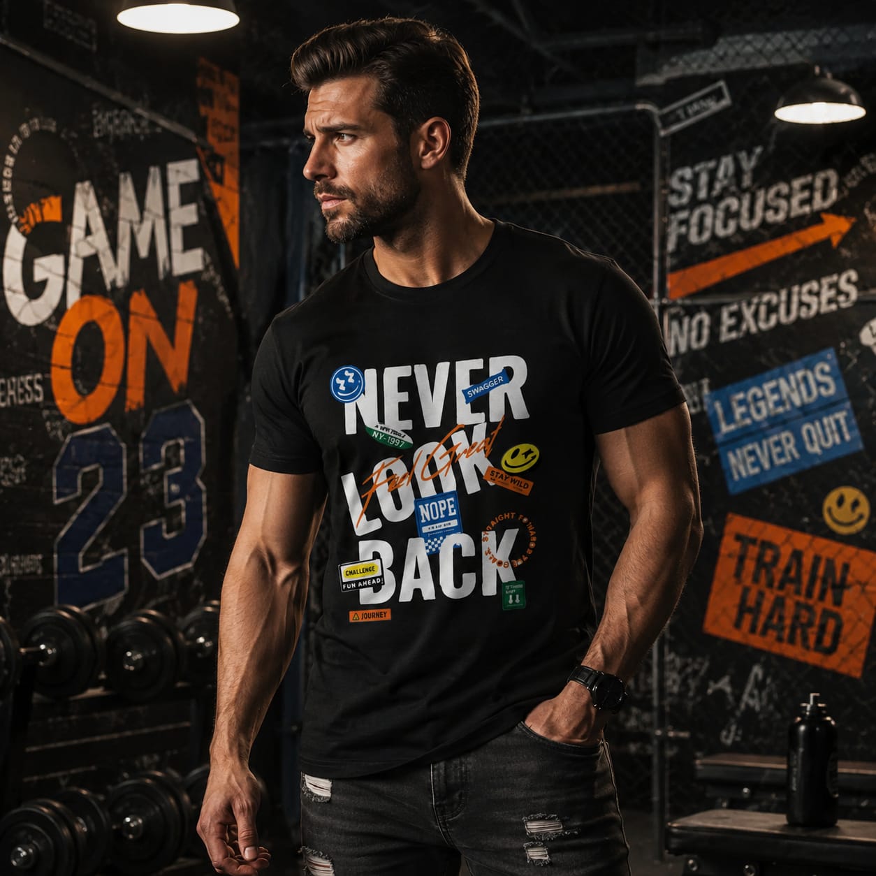 Never Look Back Regular printed T-shirt