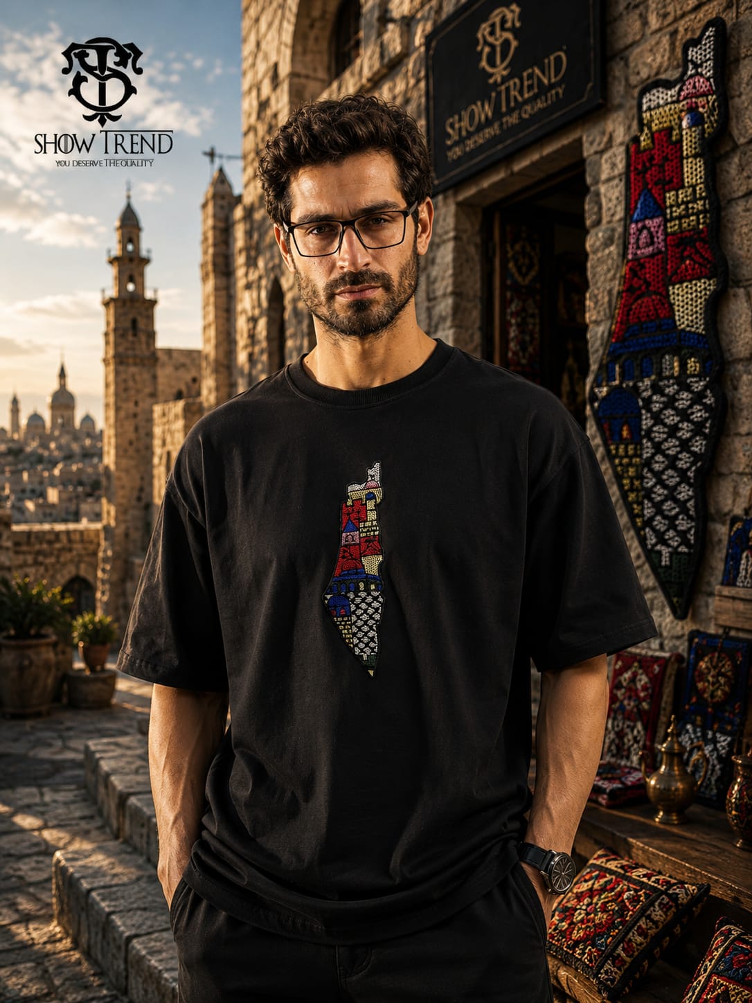 Palestine Over size bolivar Embroidered