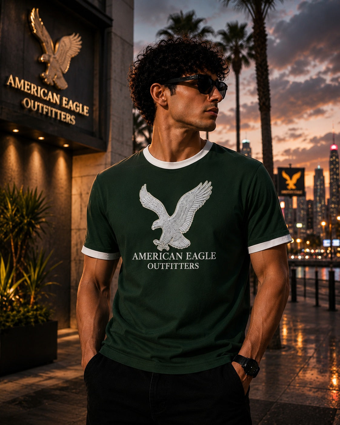 American Eagle's Regular Ringer printed T-shirt