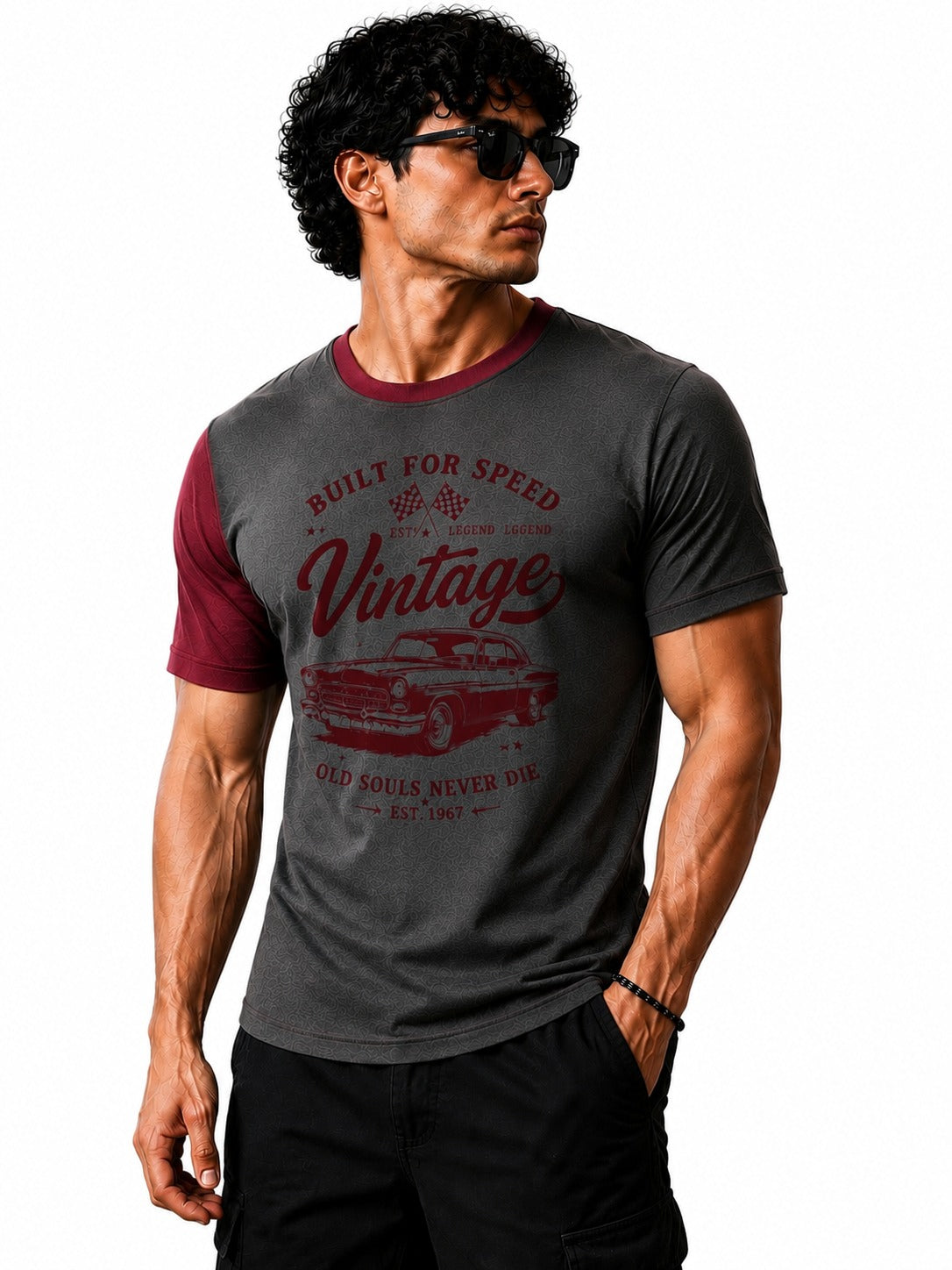 New Vintage Regular Ringer printed T-shirt