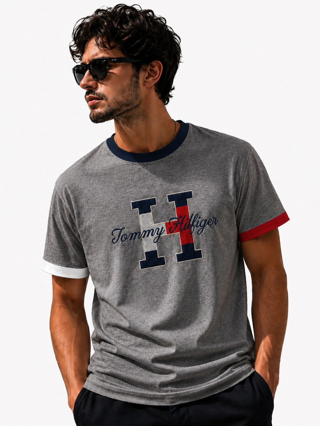 New Tommy Regular Ringer printed T-shirt