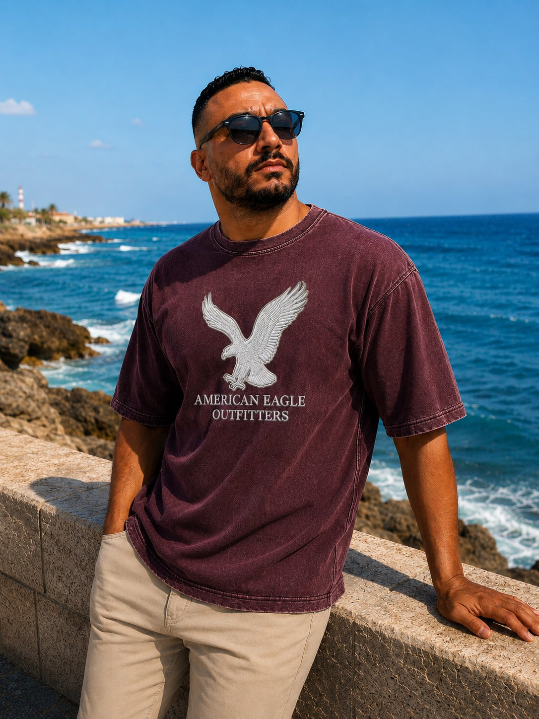 Latest American Eagle Oversize Washed T-shirt (printed)