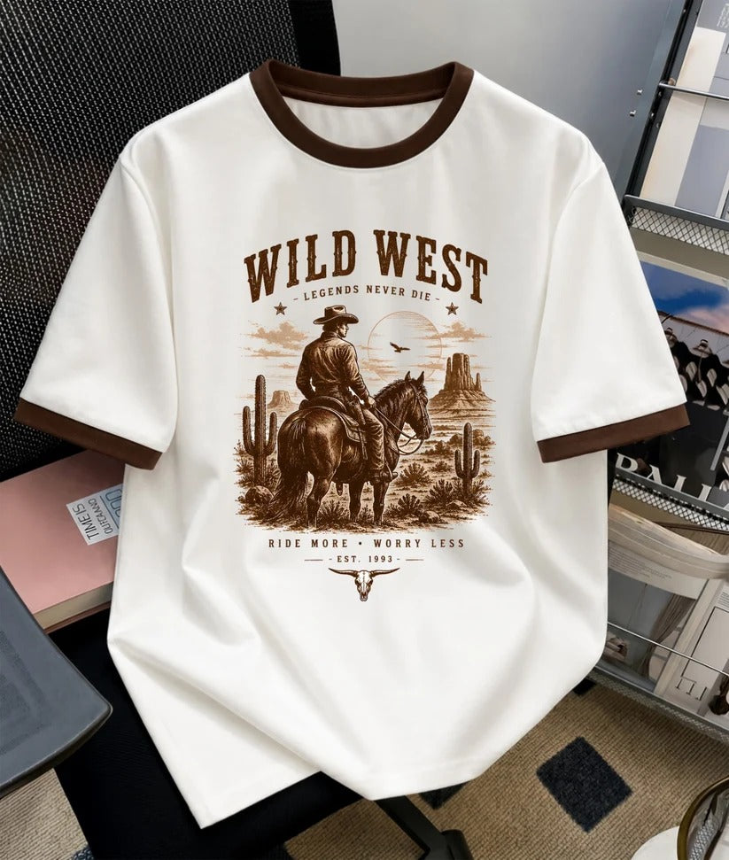 WILD WEST Regular Ringer printed T-shirt