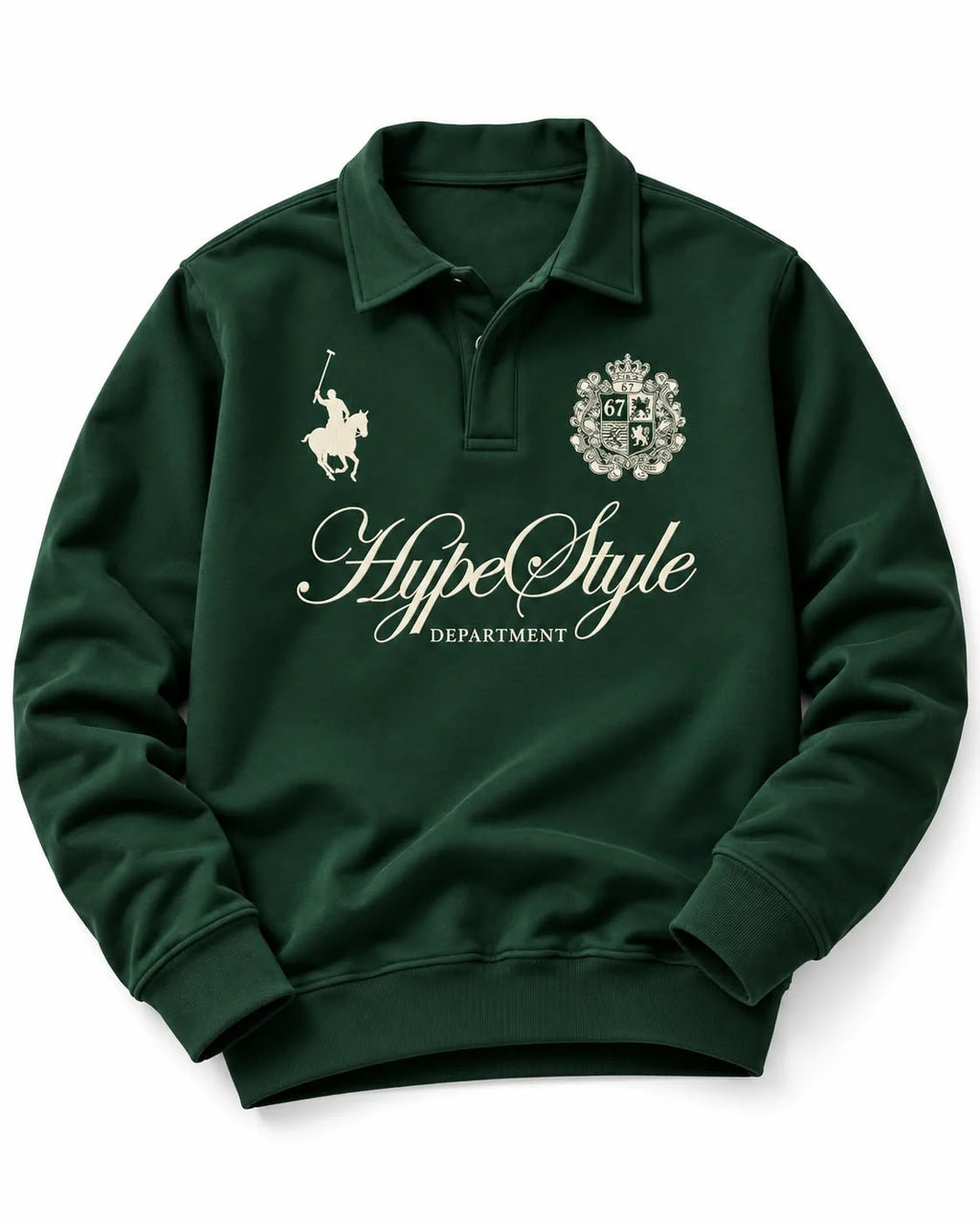 Winter Hype Style Polo Quarter Sweatshirt