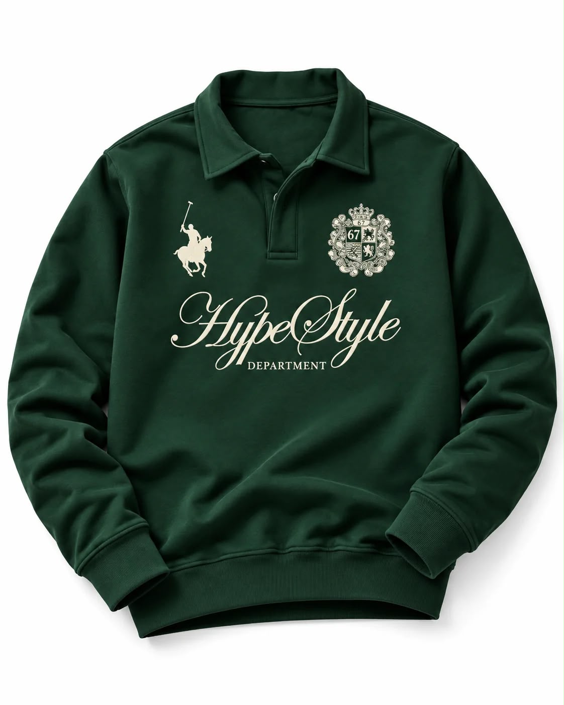 Winter Hype Style Polo Quarter Sweatshirt