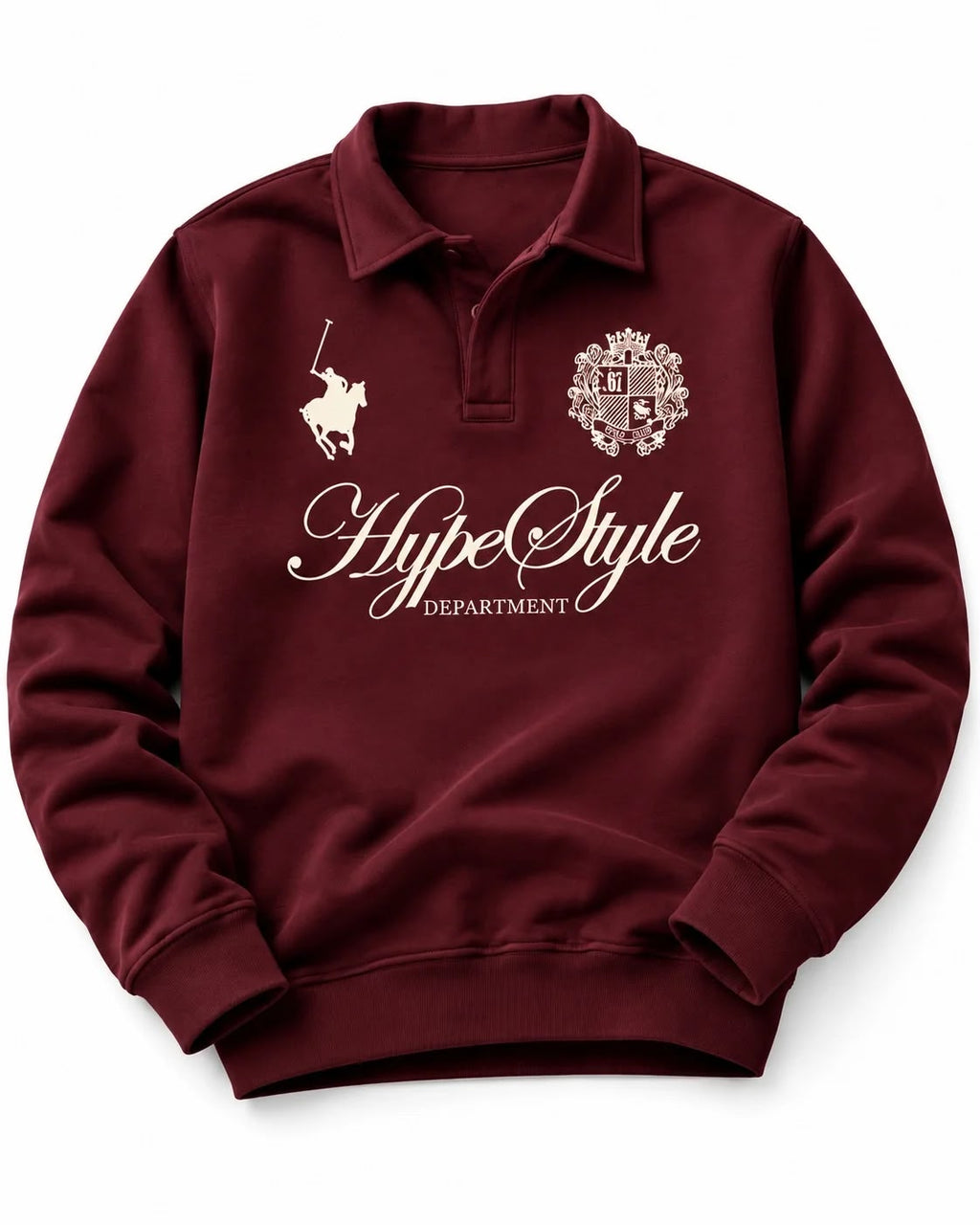 Winter Hype Style Polo Quarter Sweatshirt