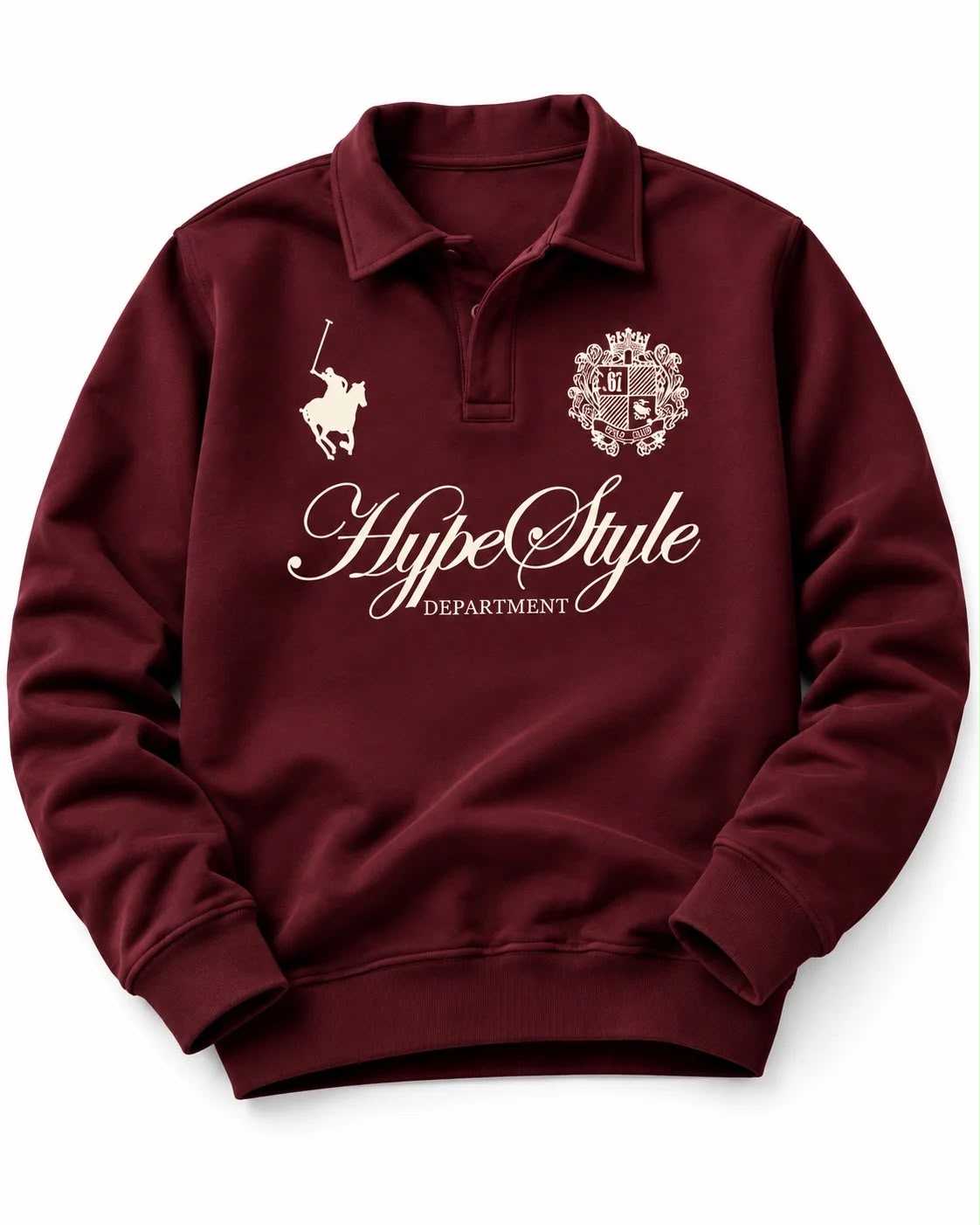 Winter Hype Style Polo Quarter Sweatshirt
