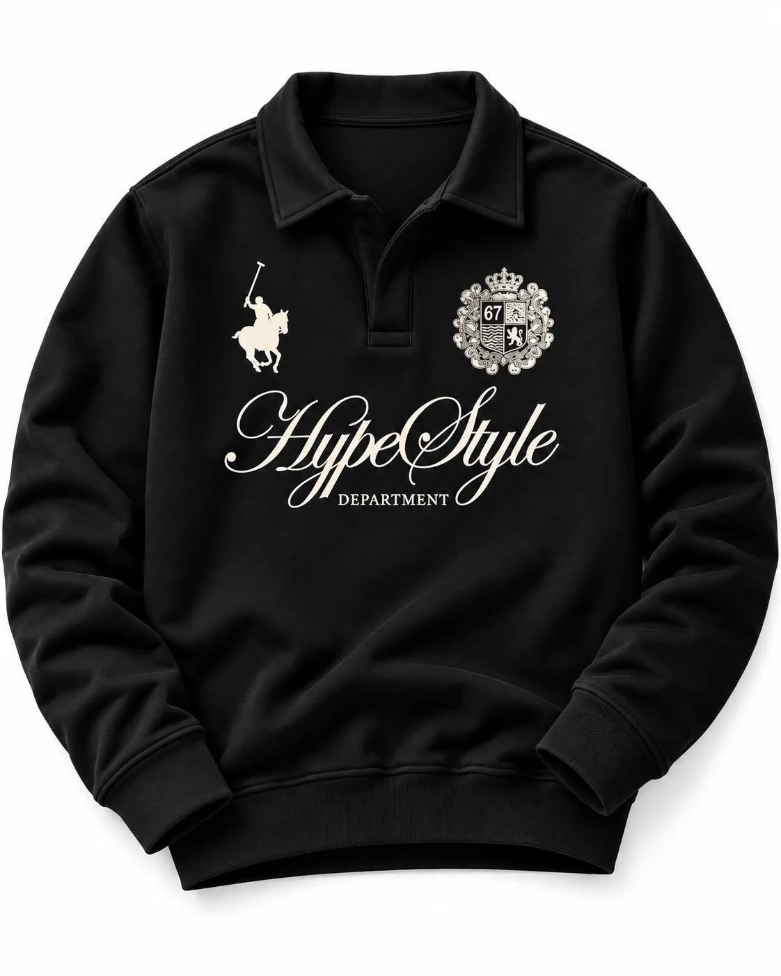 Winter Hype Style Polo Quarter Sweatshirt