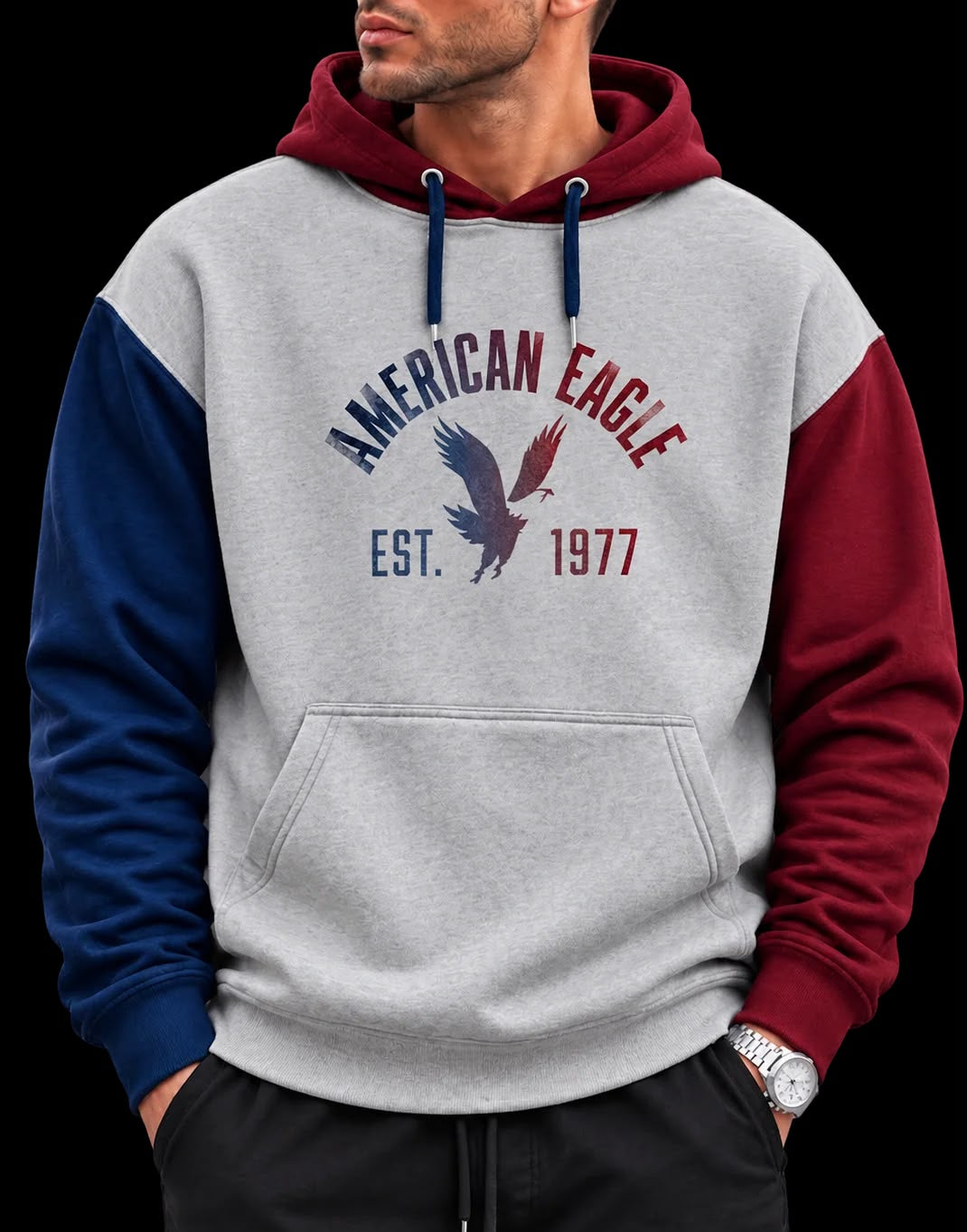 American Eagle - Printed Regular Winter Hoodie