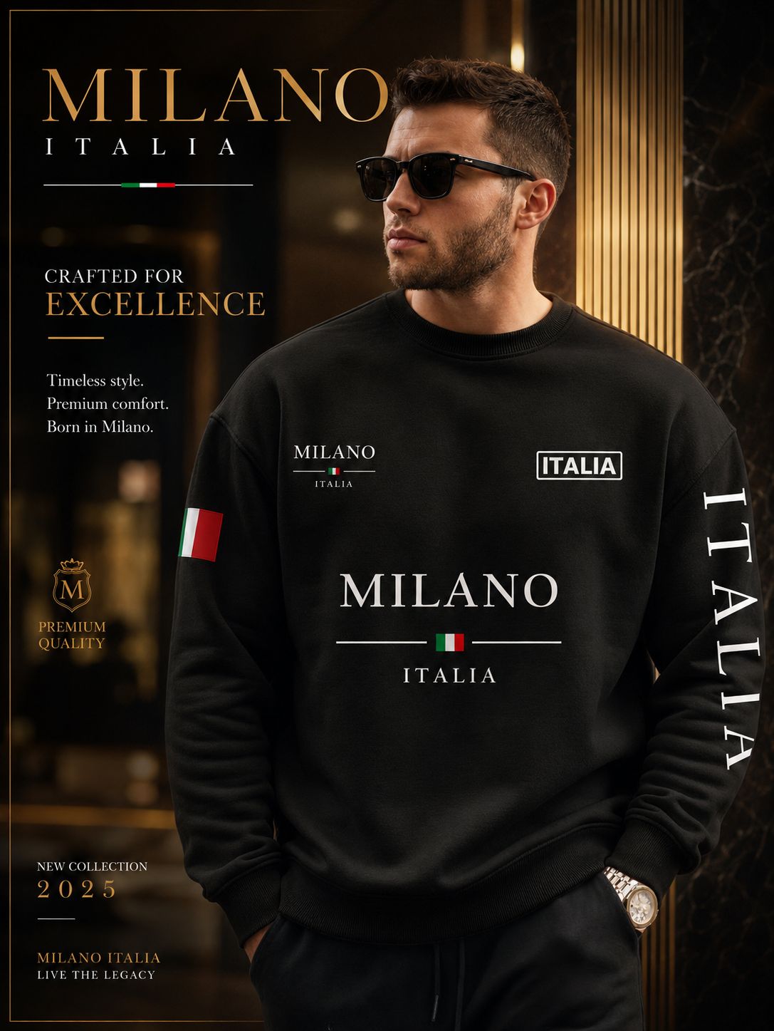 Milano new printed oversized round sweatshirt