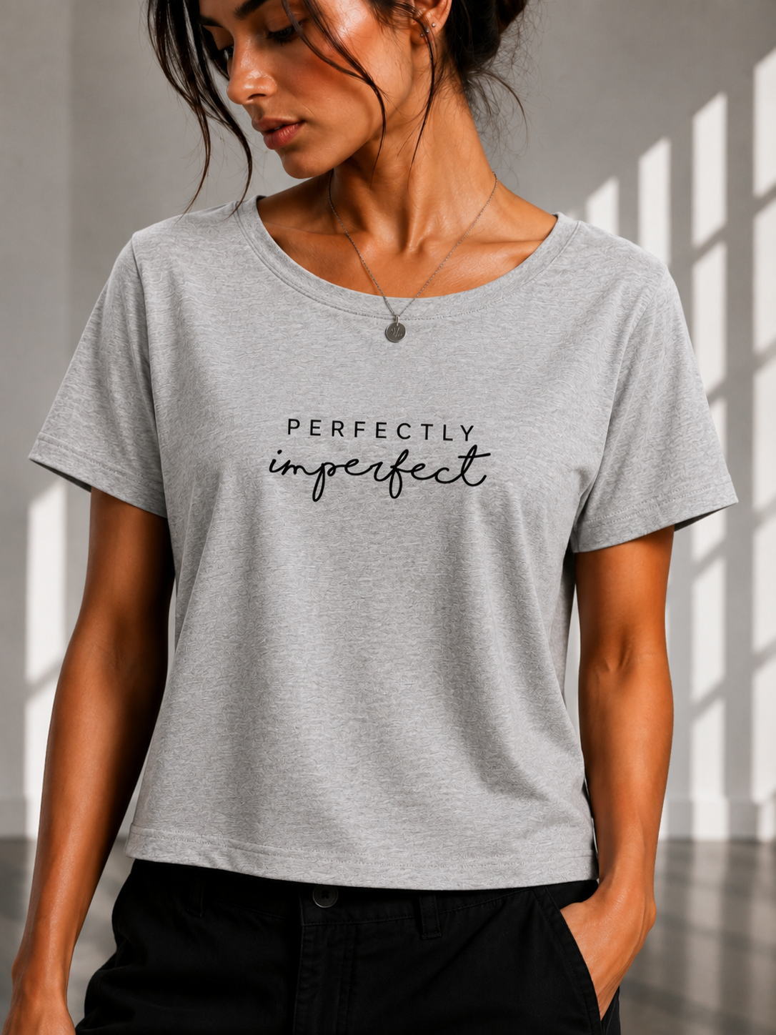 Perfectly imperfect Regular printed Cropped women T-shirt