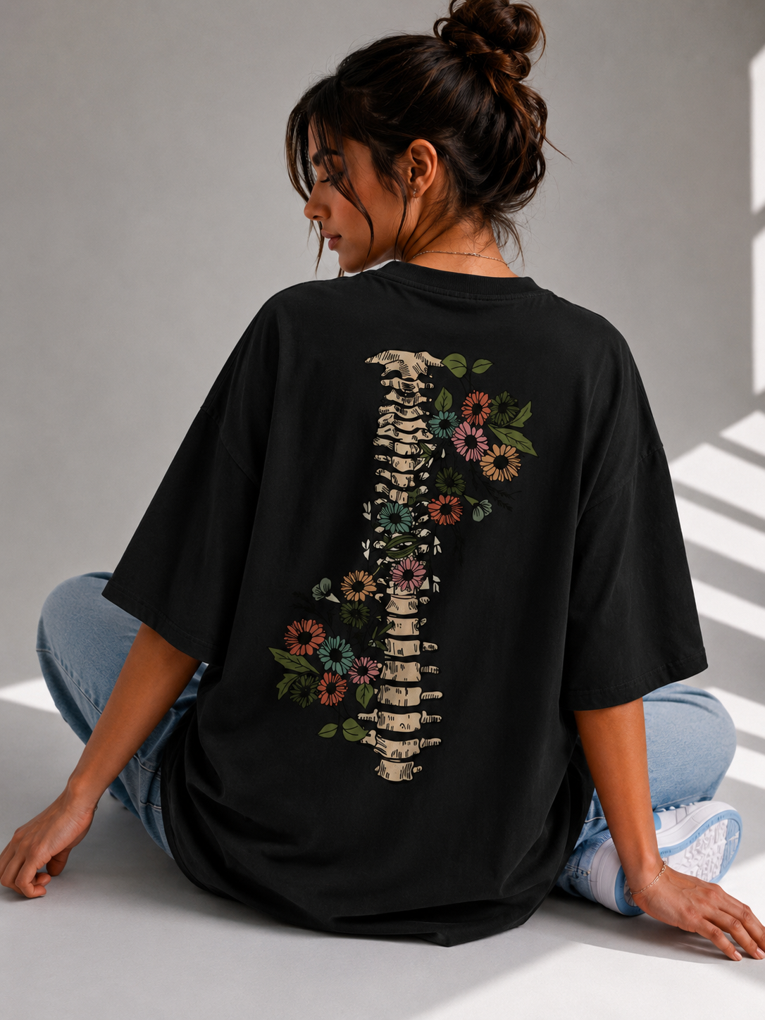 Grow Through It Oversize T-shirt Printed T-shirt (Girls)