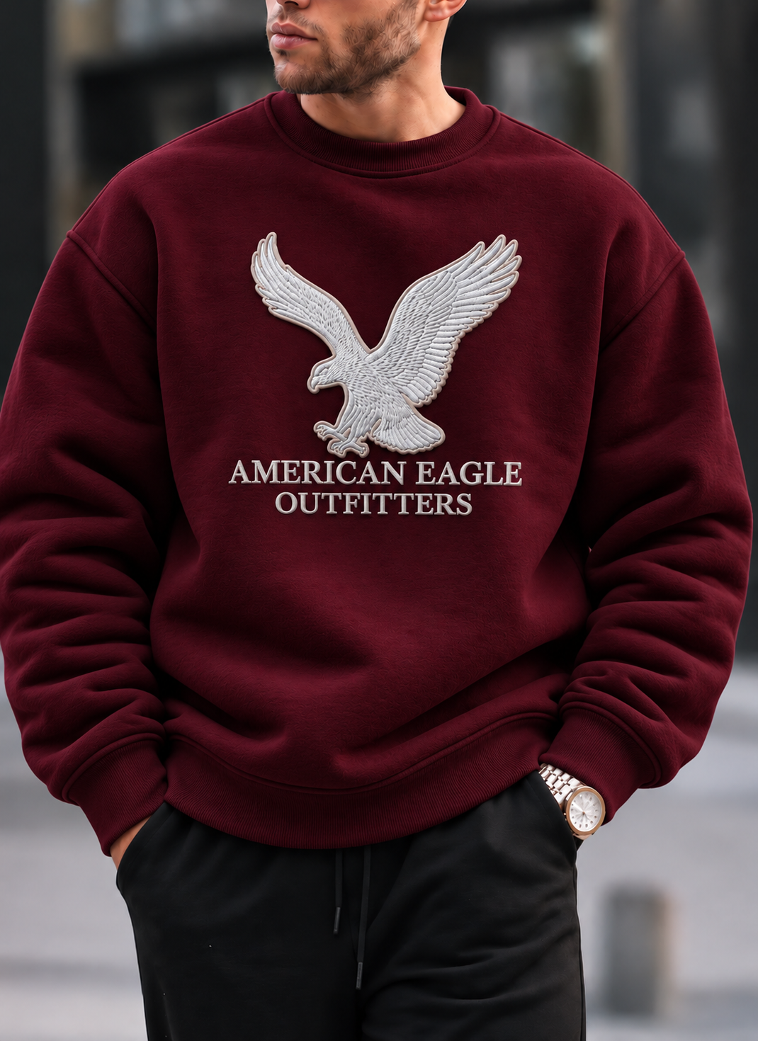 Oversized American Eagle Round - Sweatshirt