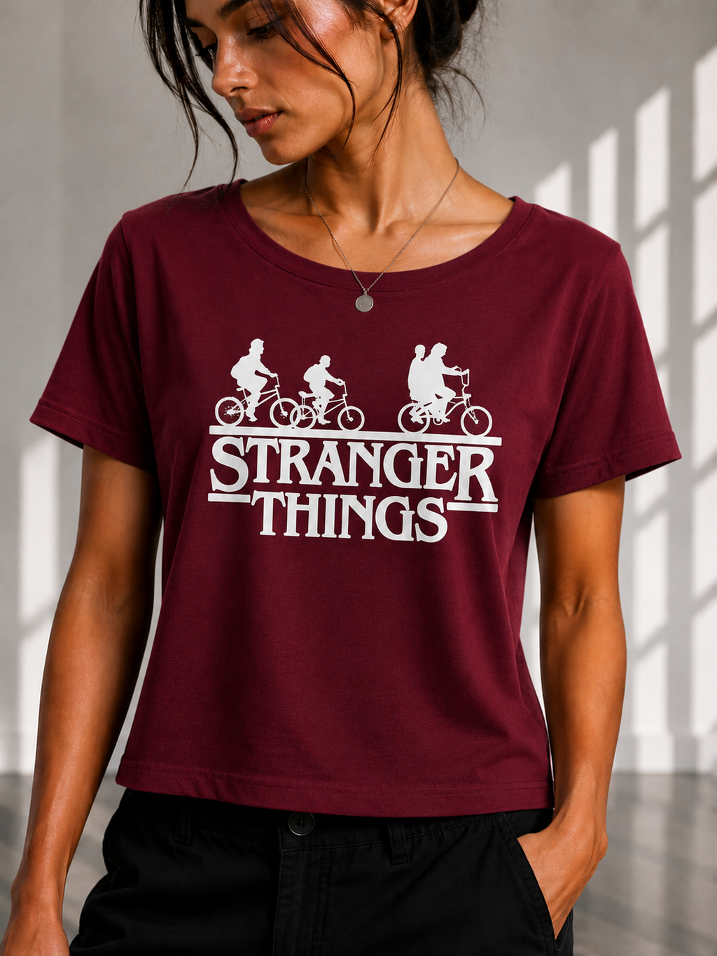 Stranger Things Regular printed Cropped women T-shirt