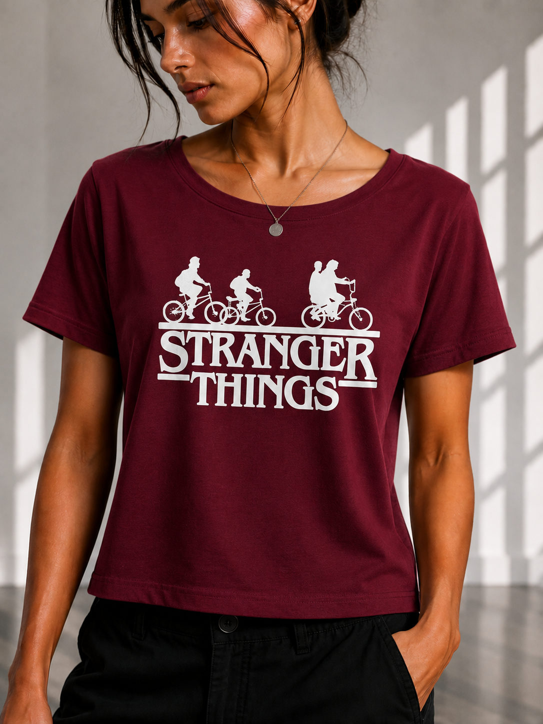 Stranger Things Regular printed Cropped women T-shirt